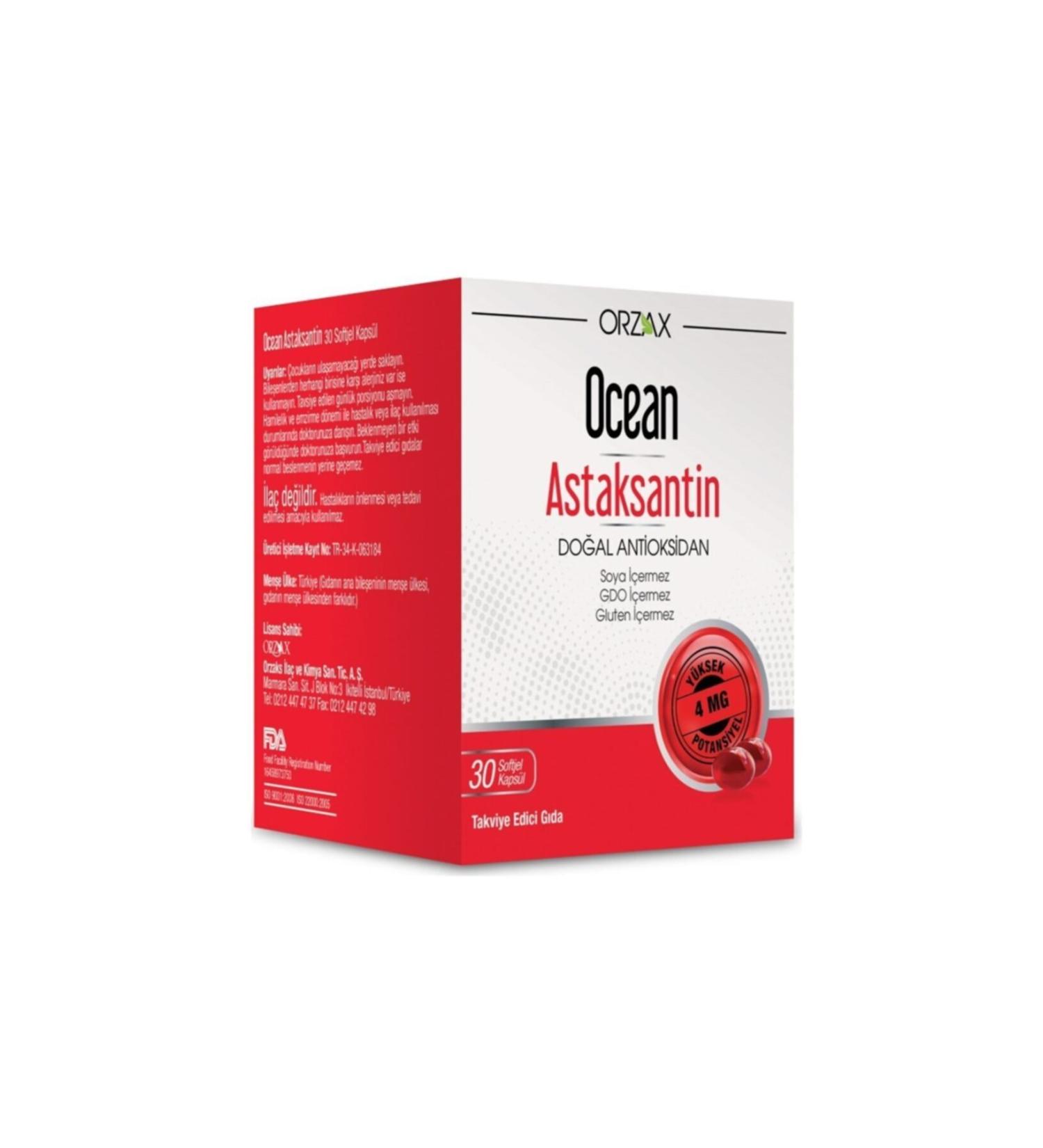 Ocean Astaxanthin Natural Antioxidant 30 Capsules