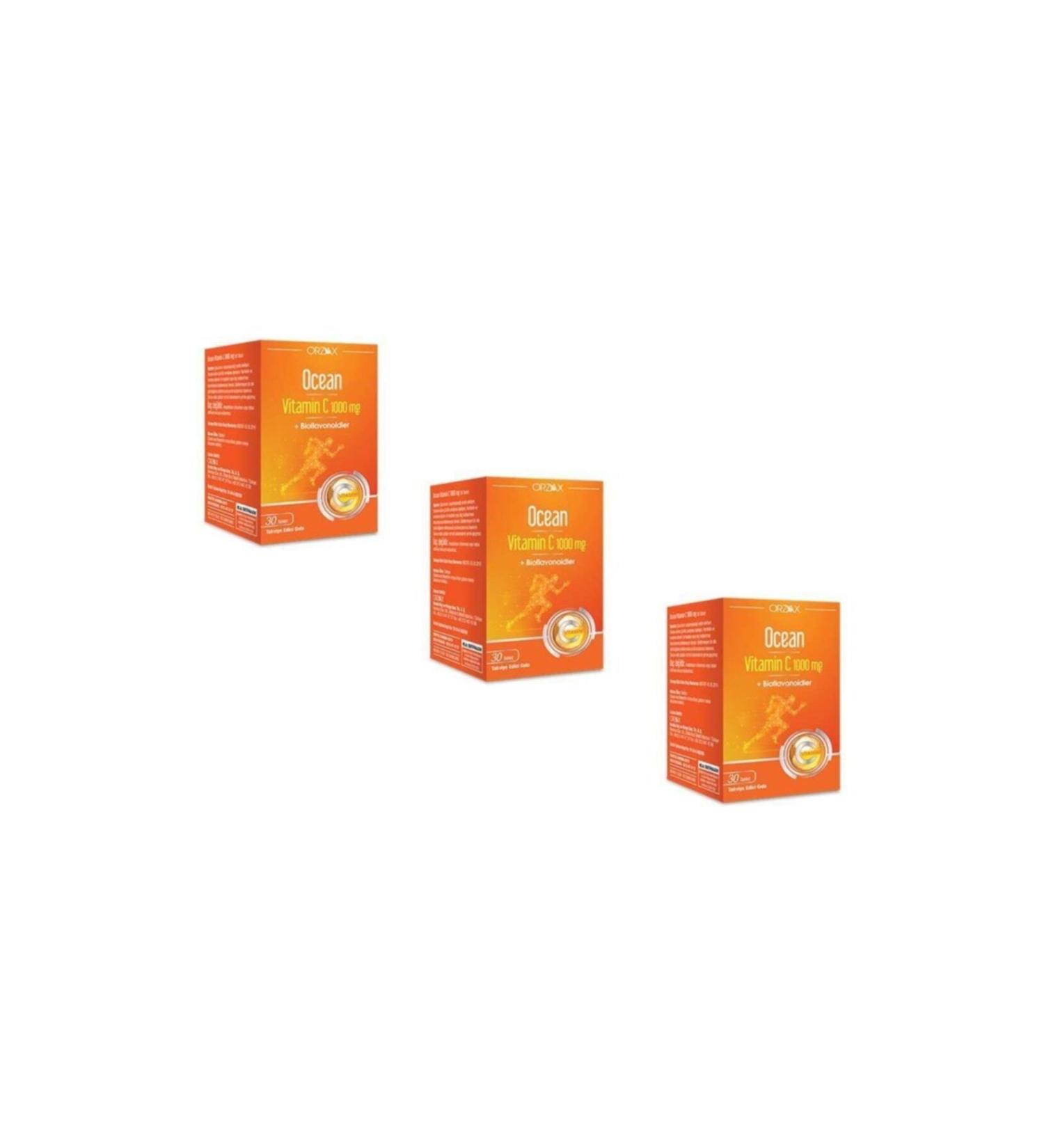 Ocean Ean Vitamin C 1000 Mg 30 Tablets 3 Pack