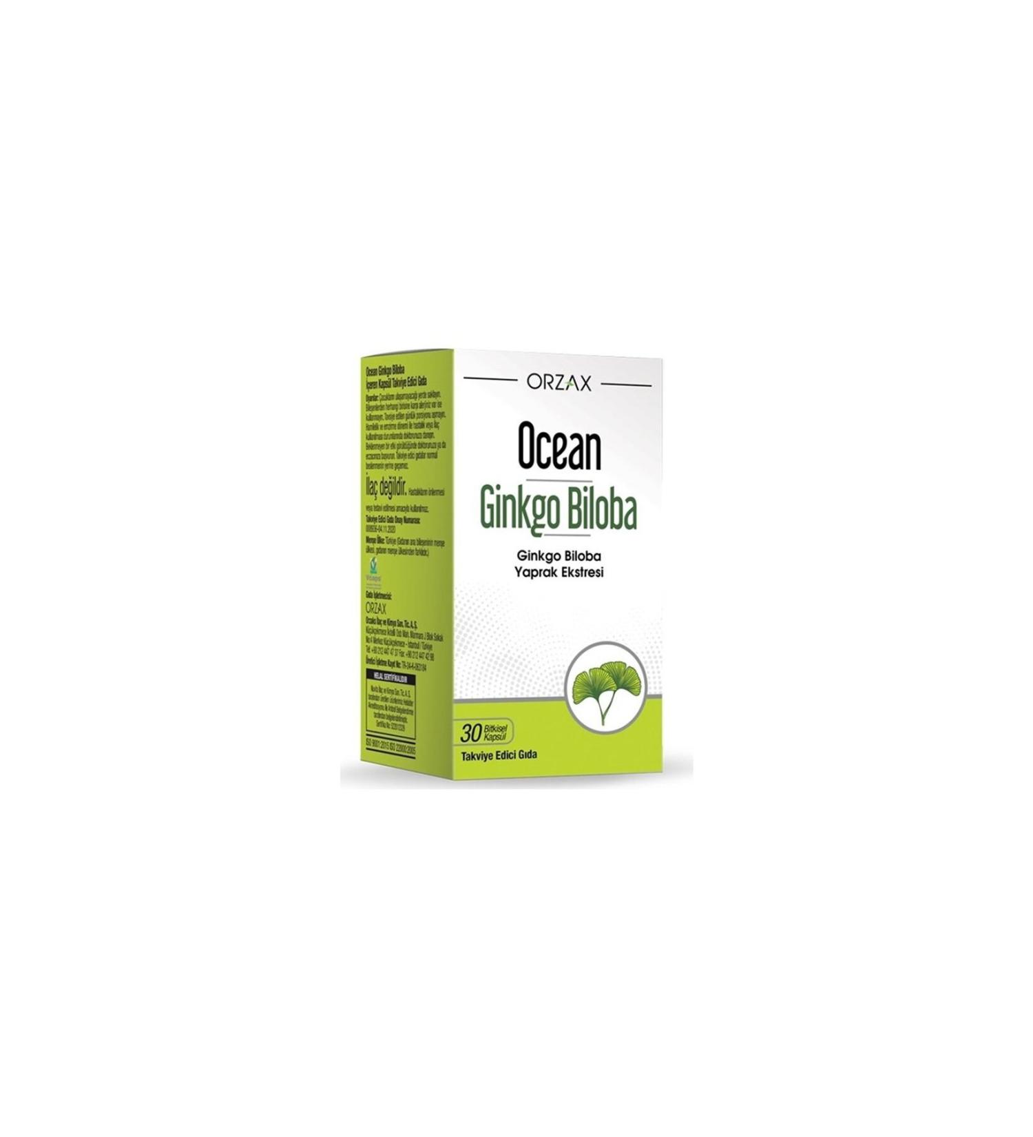 Ocean Ginkgo Biloba Food Supplement 30 Herbal Capsules