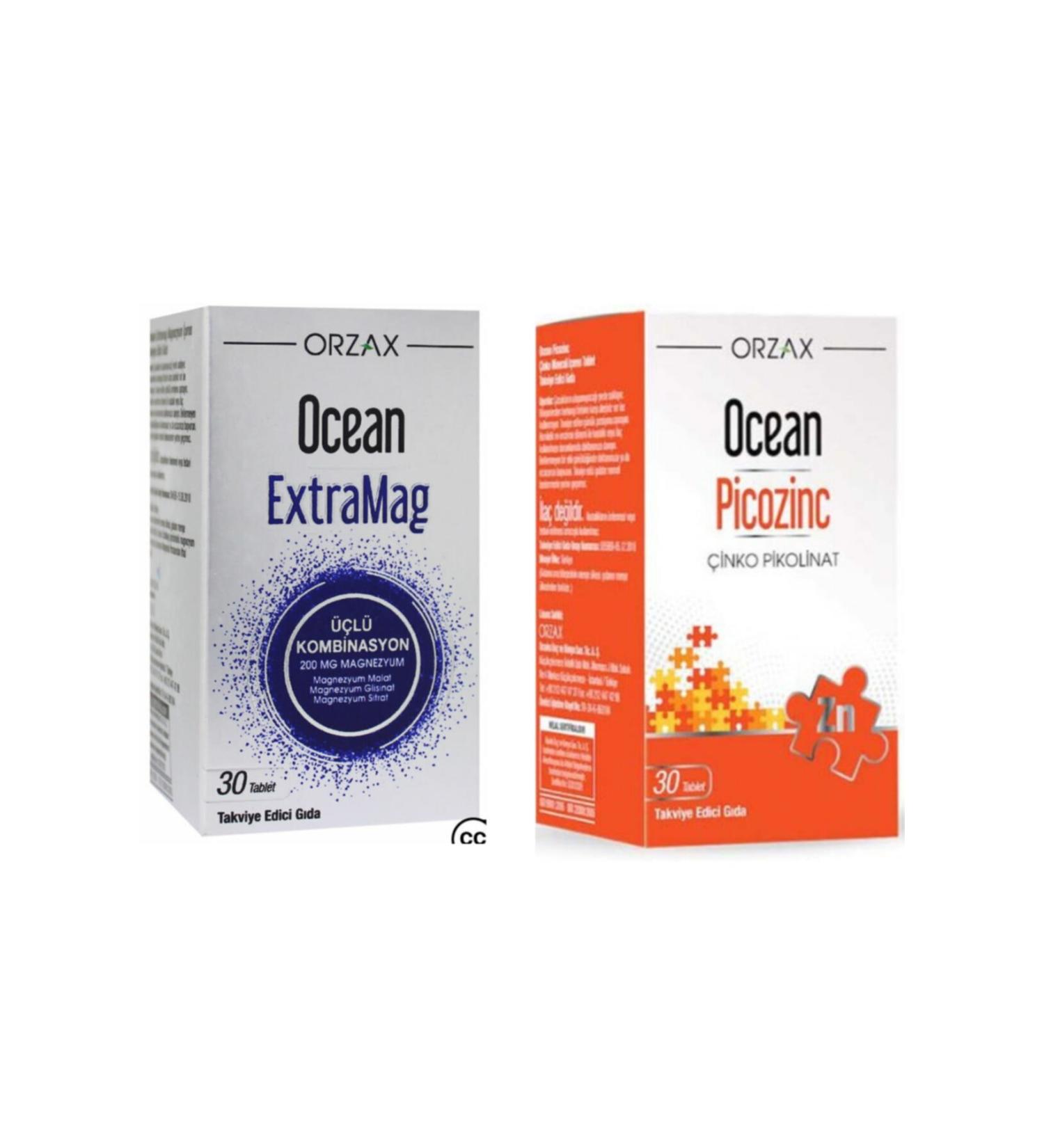 Ocean Ocean Extramag Triple Combination 30 Tablets and Ocean Picozinc Zinc Picolinate 30 Capsules