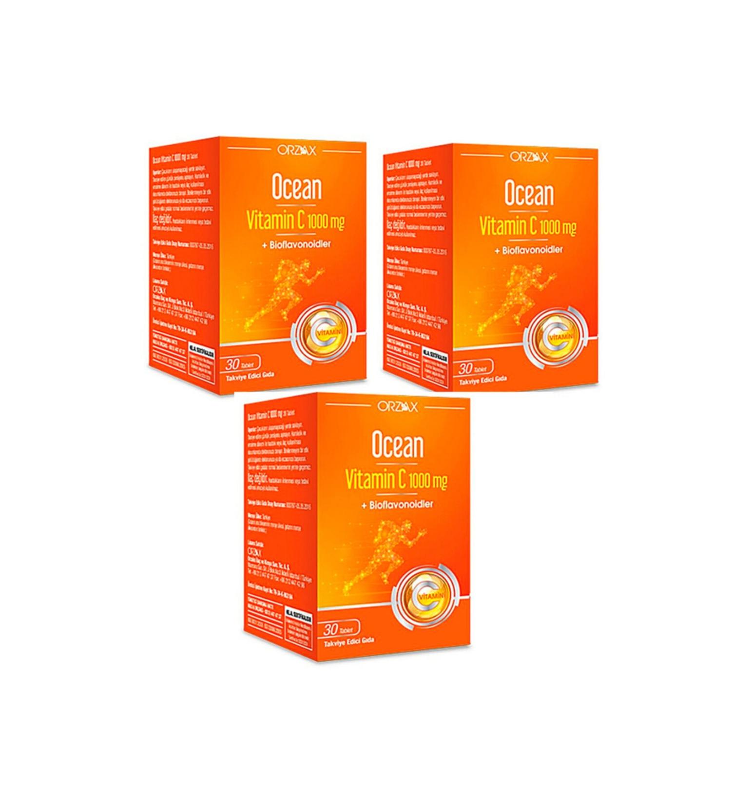 Ocean Vitamin C 1000 Mg 30 Tablets 4 Boxes