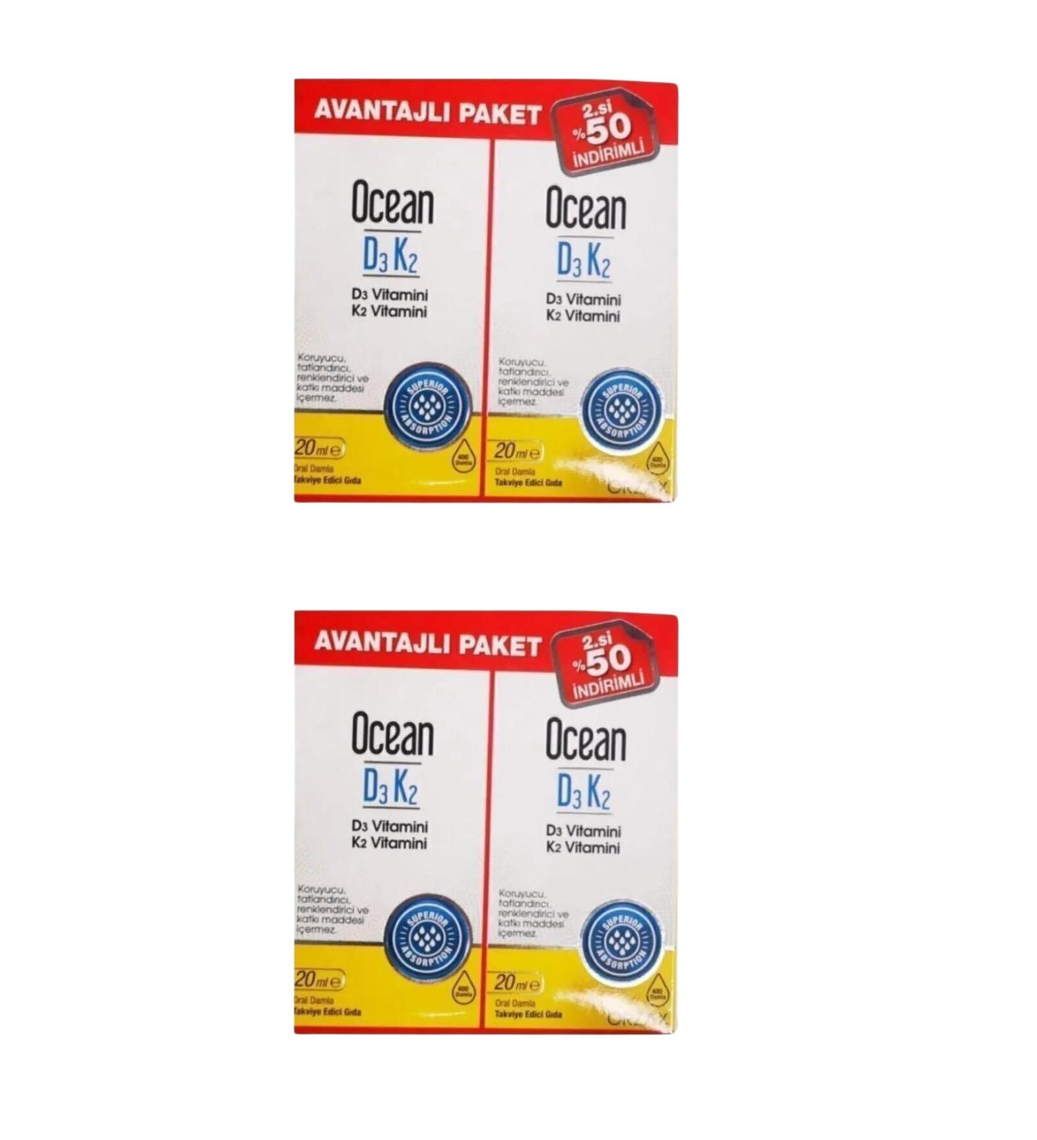Ocean Vitamin D3k2 Drops 20 Ml 4 Pack