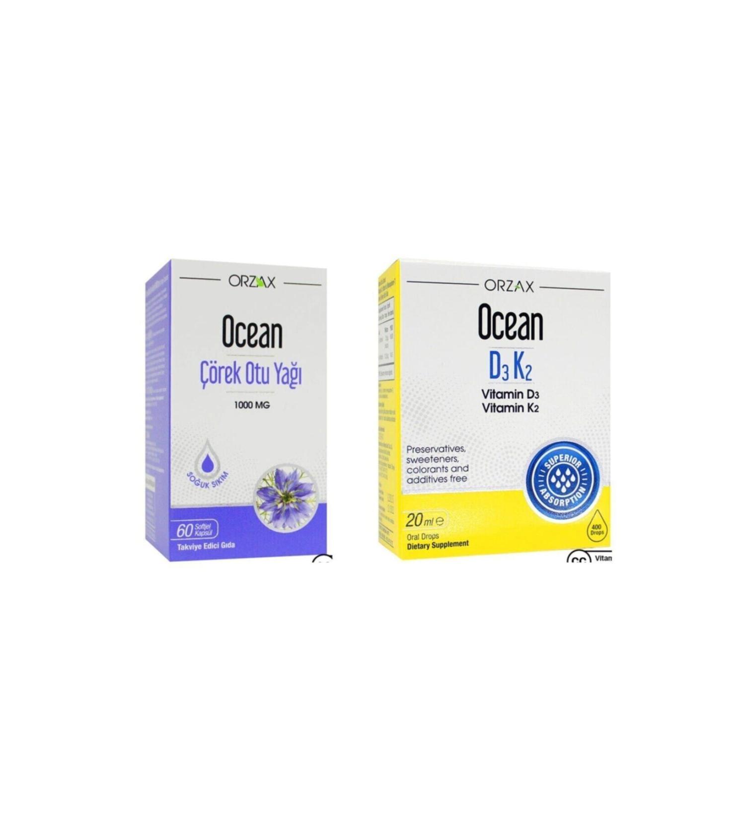 Ocean Ocean Black Cumin Oil 60 Capsules And Ocean Vitamin D3 K2 20ml