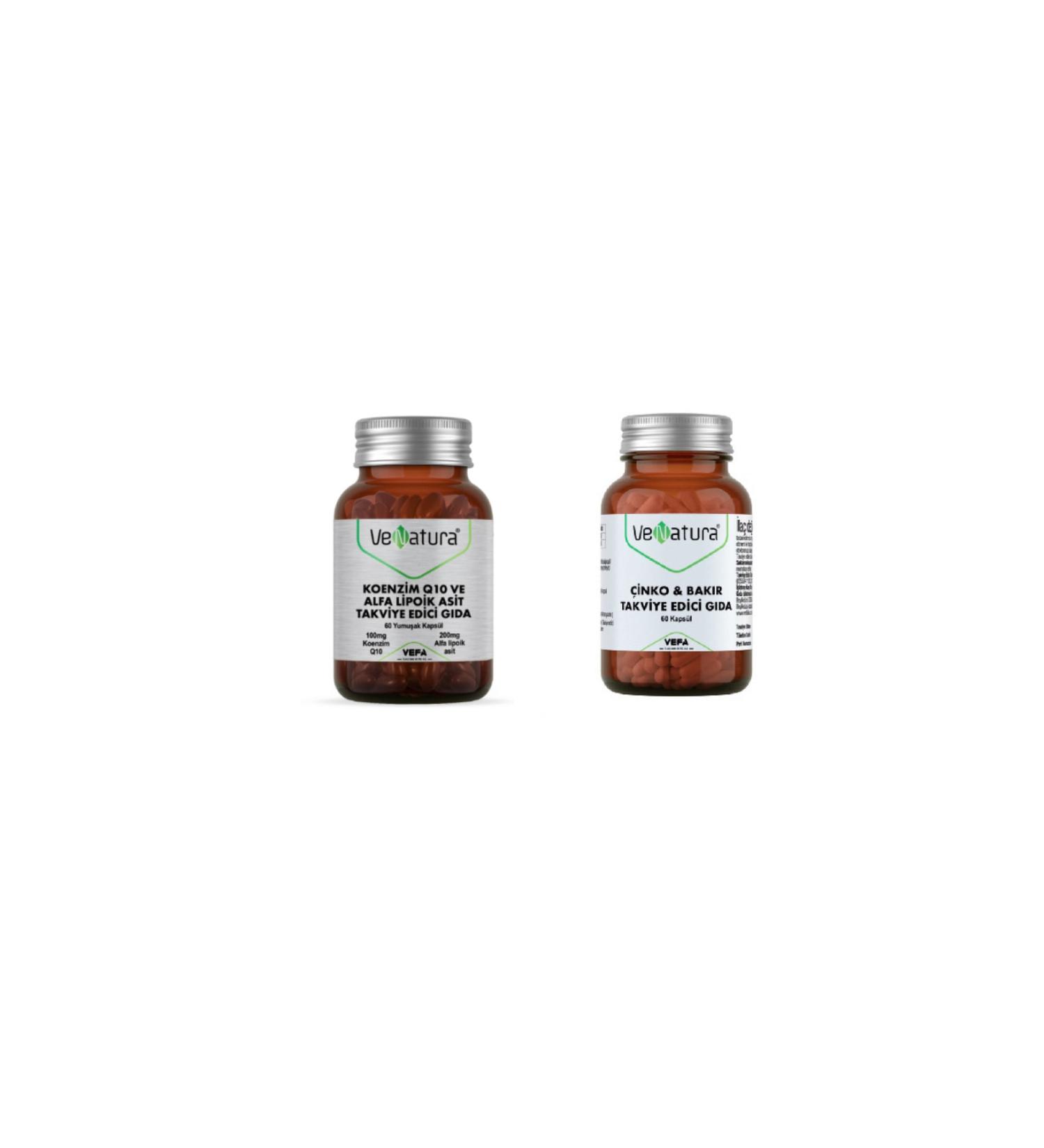 Venatura Coenzyme Q10 Alpha Lipoic Acid 60 Capsules + Zinc & Copper 60 Capsules