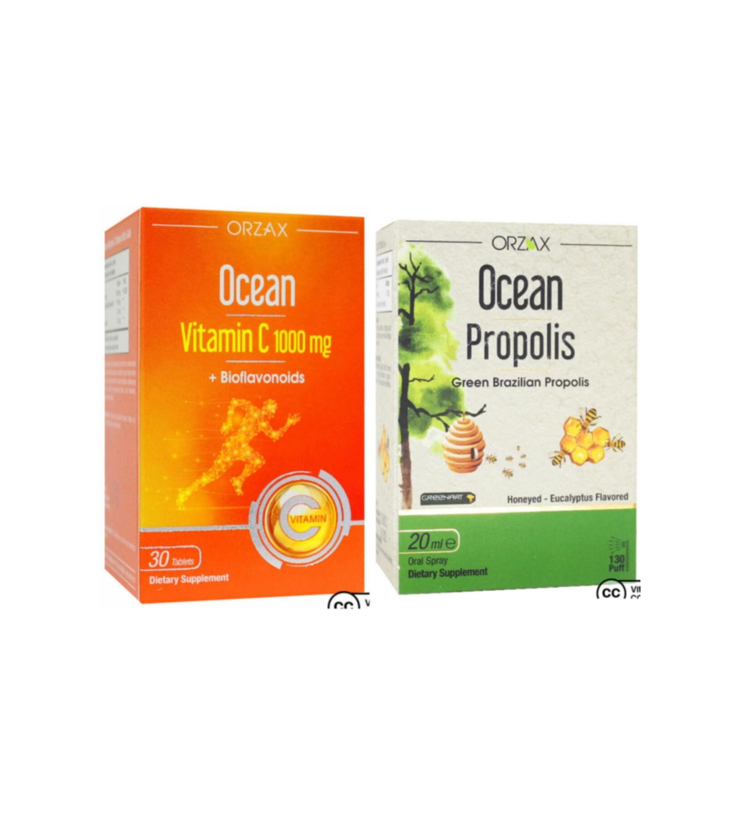 Ocean Vitamin C 1000mg 30 Tablets And Propolis Spray 20 Ml