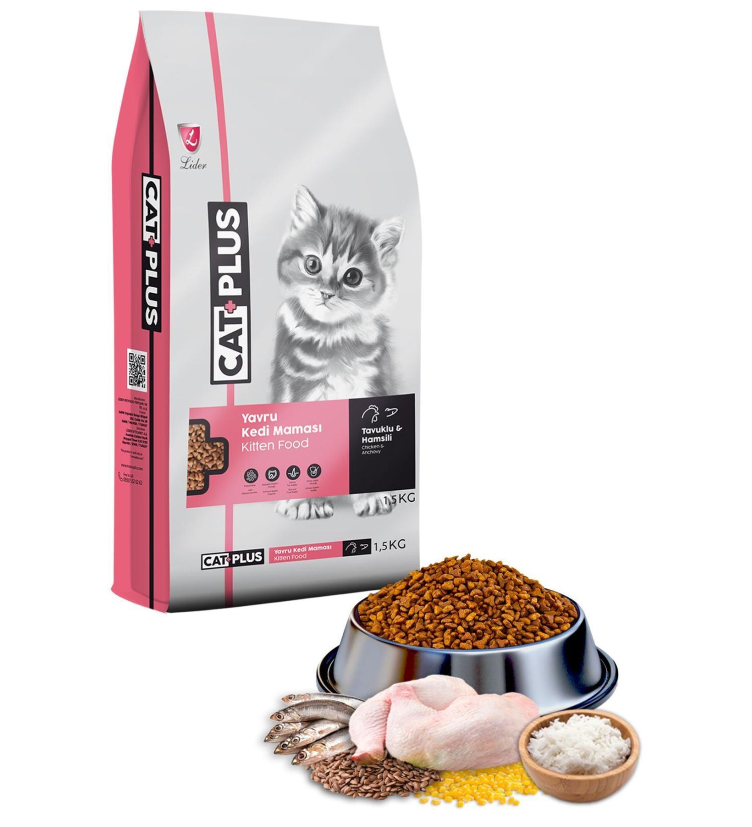 Cat Plus Chicken Anchovy Kitten Food 1.5 Kg - Buy Online on GoSupps.com