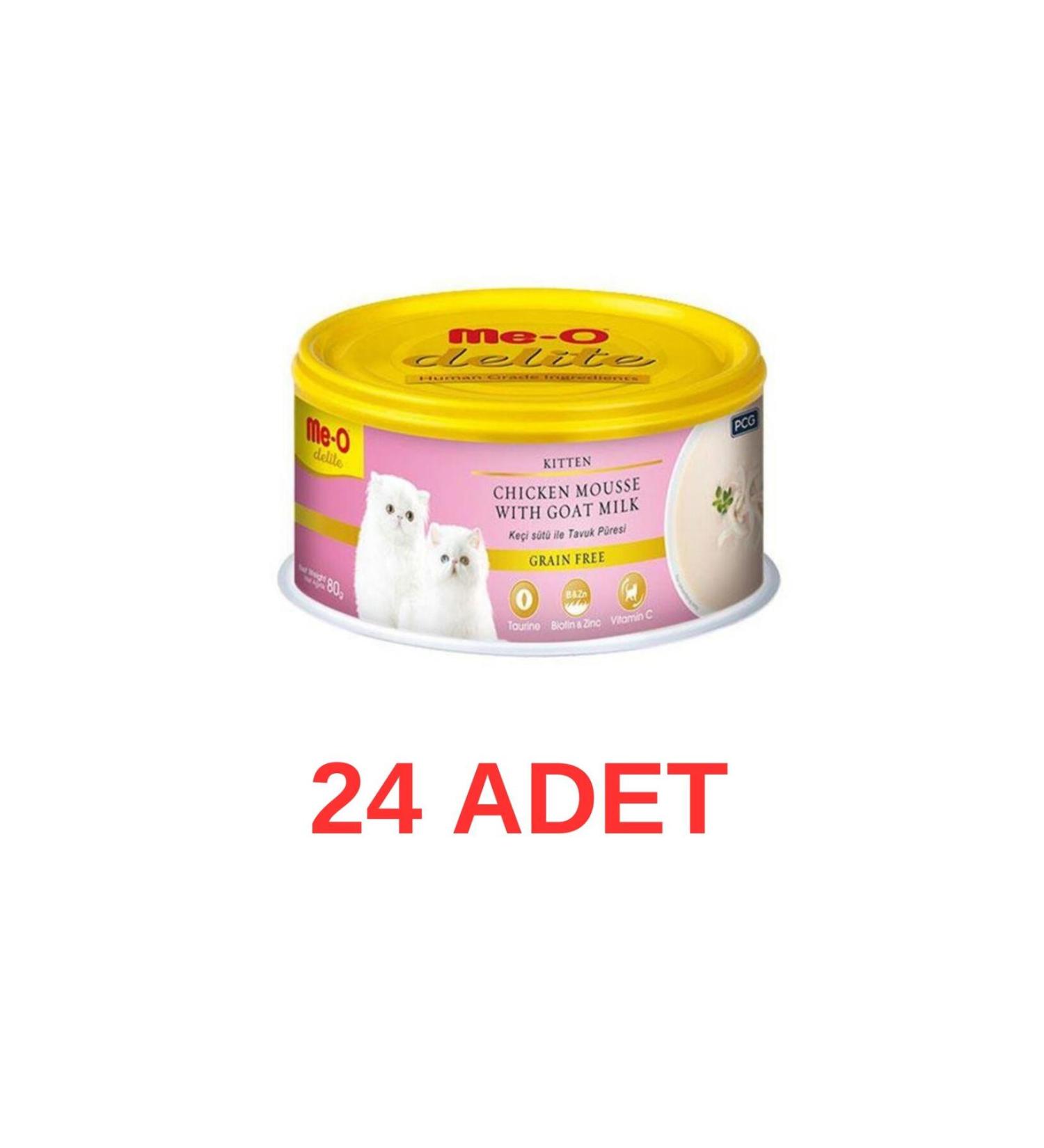 me-o Delite Goat Milk Chicken Grain-Free Paste Kitten Canned Food 80 Gr 24 Pieces