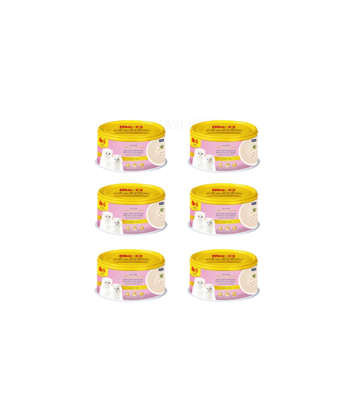 me-o Grain-Free Goat Milk and Chicken Kitten Canned Food 80 Gr X 6 Pieces