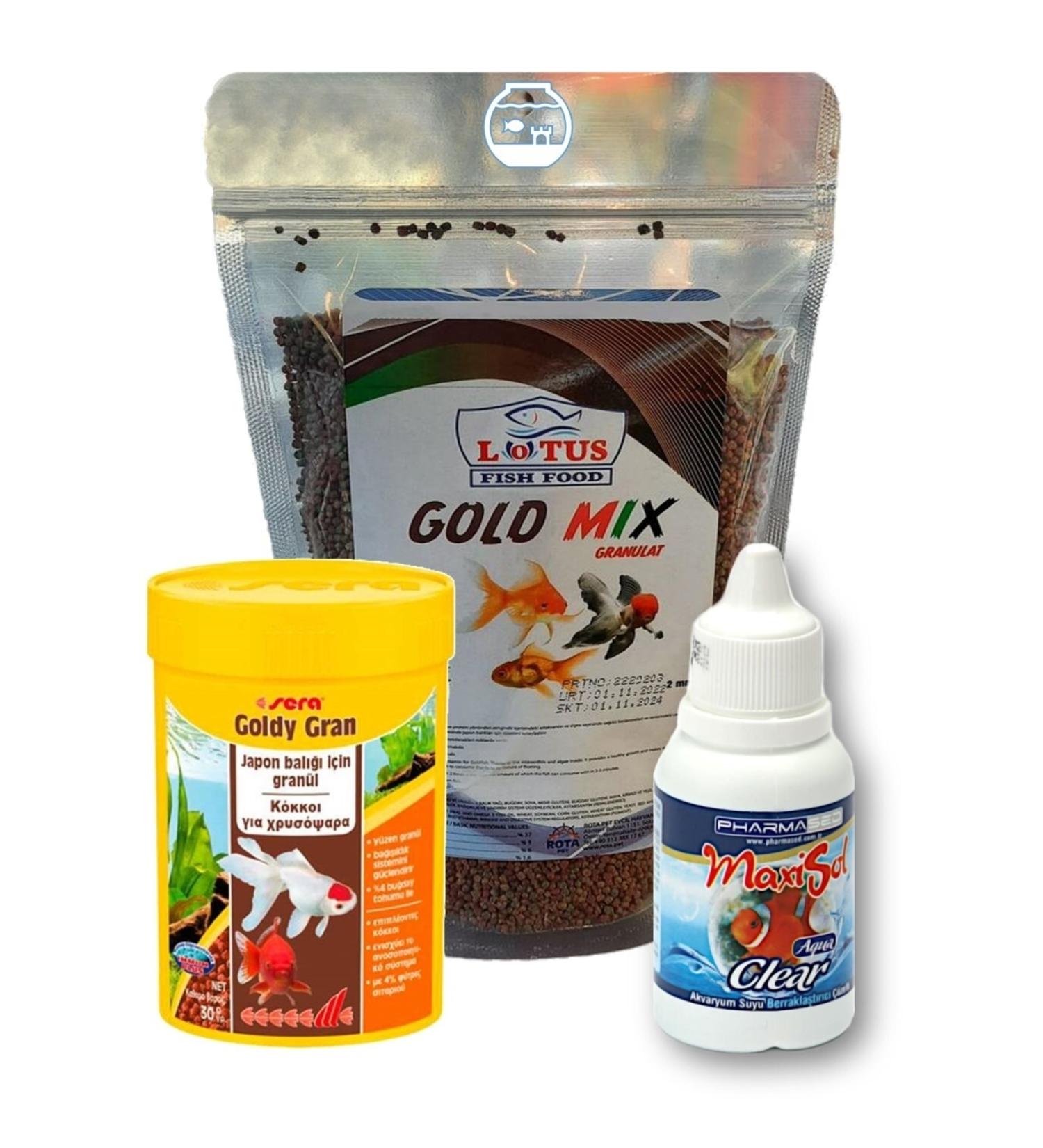 Lotus Gold Natural + Gold Red Granule Goldfish Food Package 250 ml + 250 ml