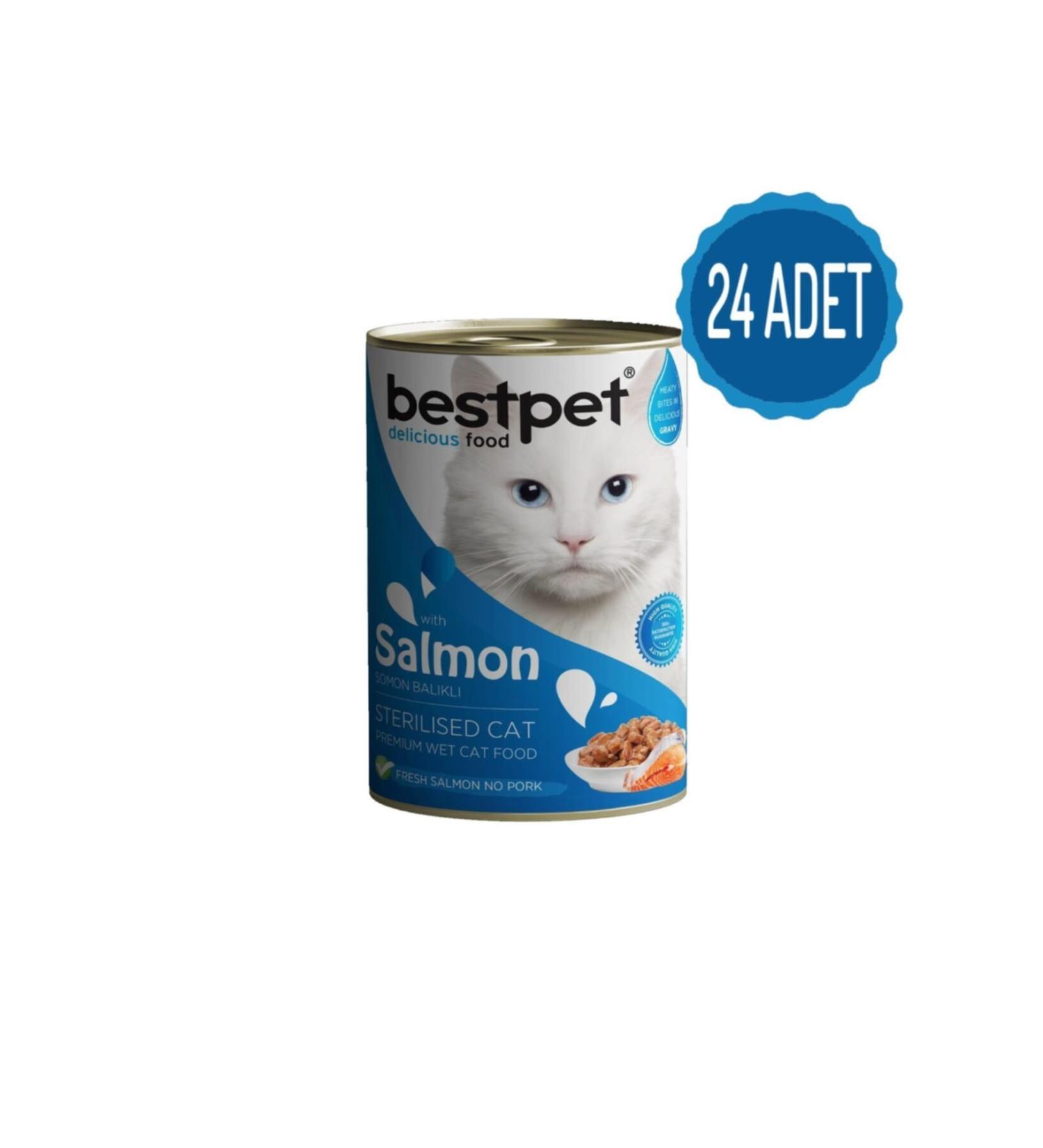 Bestpet Sterilized Salmon Canned Adult Cat Food 400 gr X 24