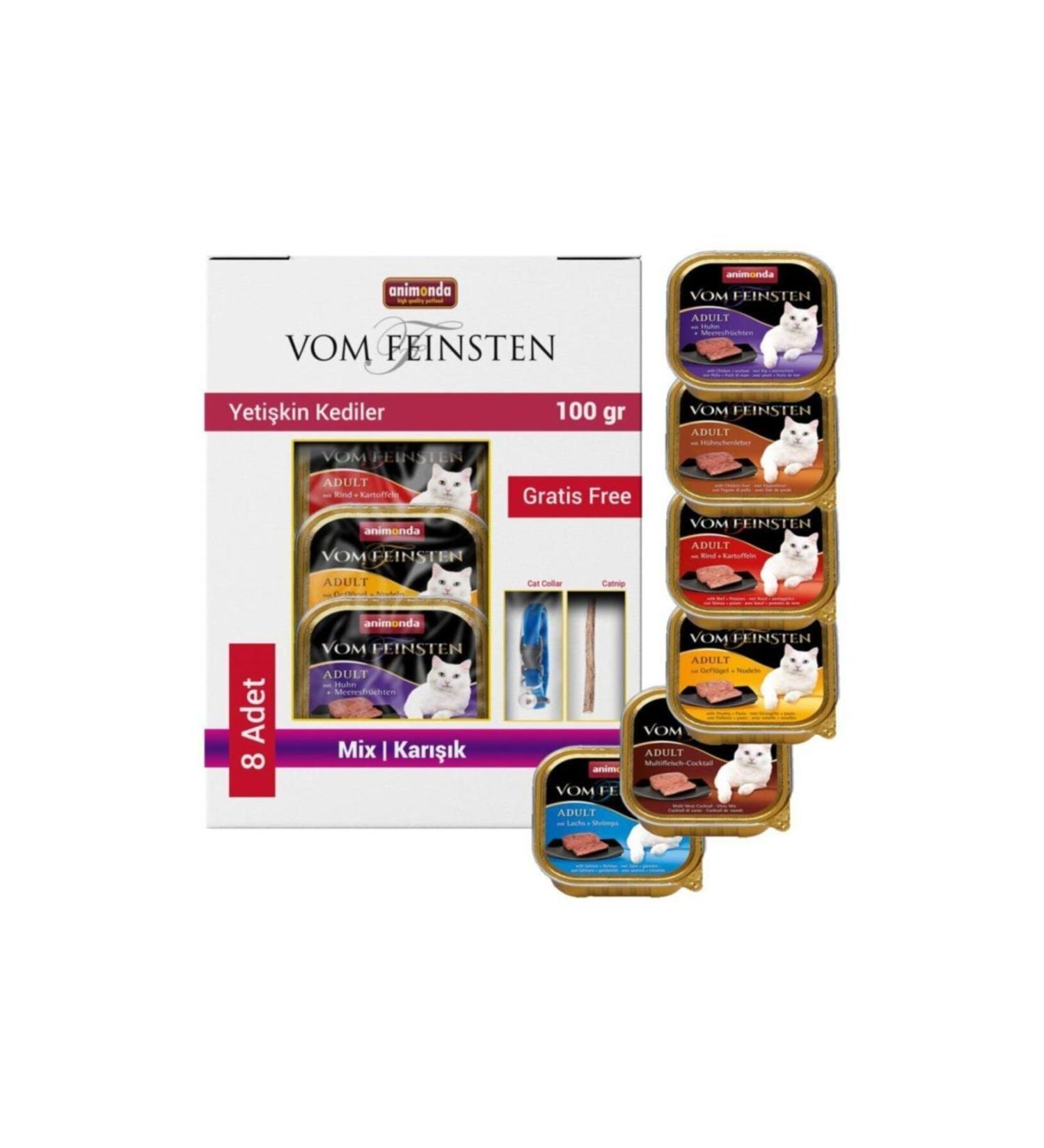 Animonda Vom Feinsten Mixed Canned Adult Cat Food 8 X 100 gr