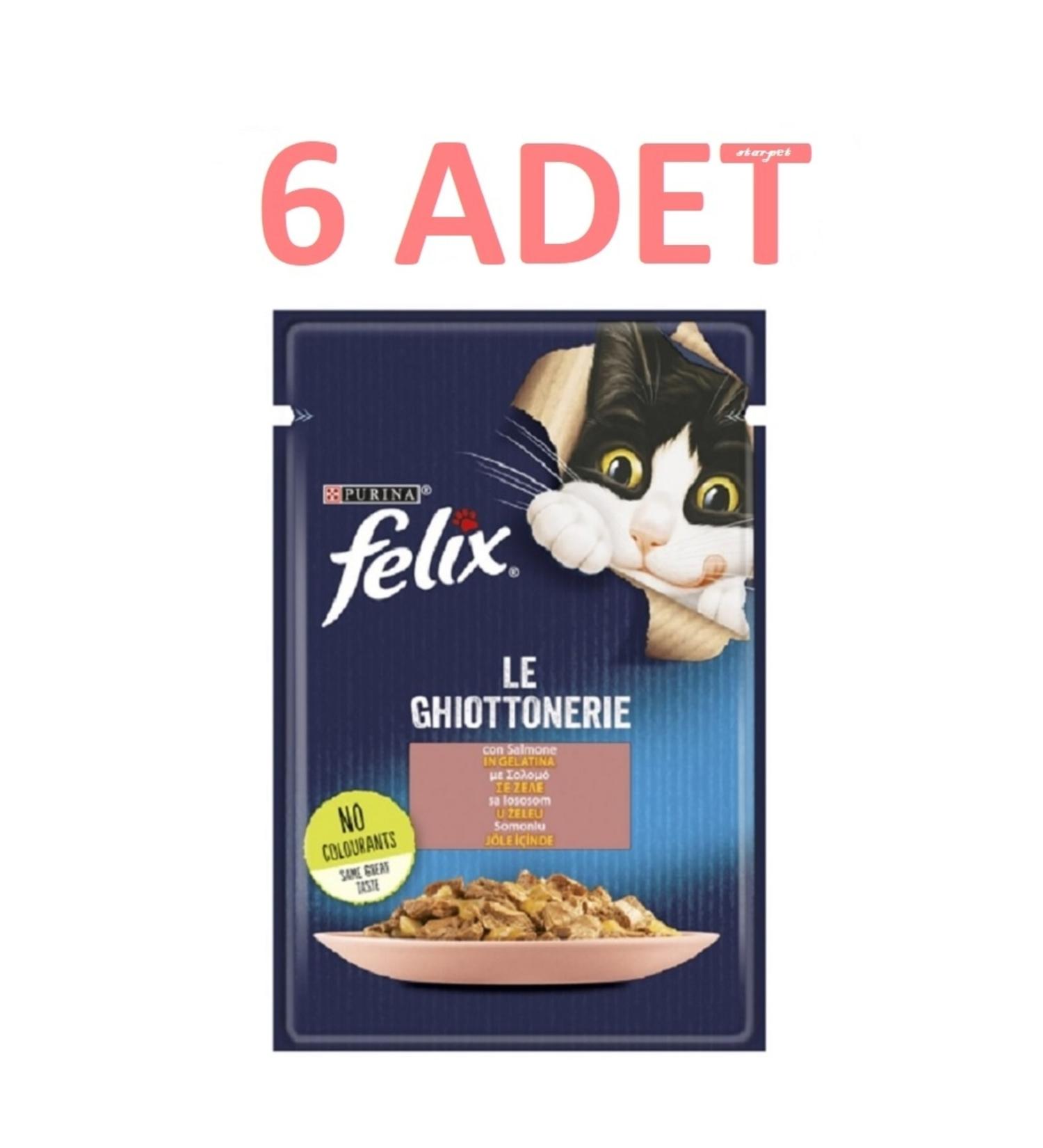 FELIX Felix Salmon Adult Cat Canned Food Pouch 85 Gr.x 6 Pieces