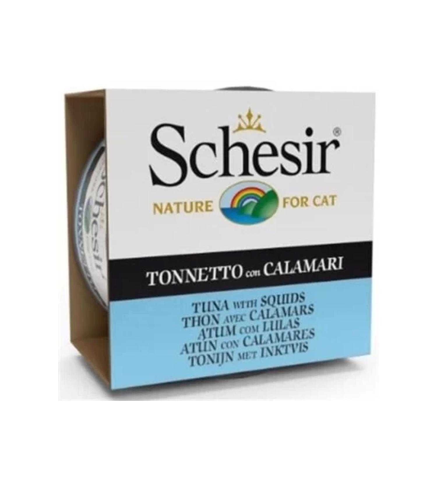 Schesir Tuna and Seabass Natural Cat Canned Food 70 Gr *12 Pieces
