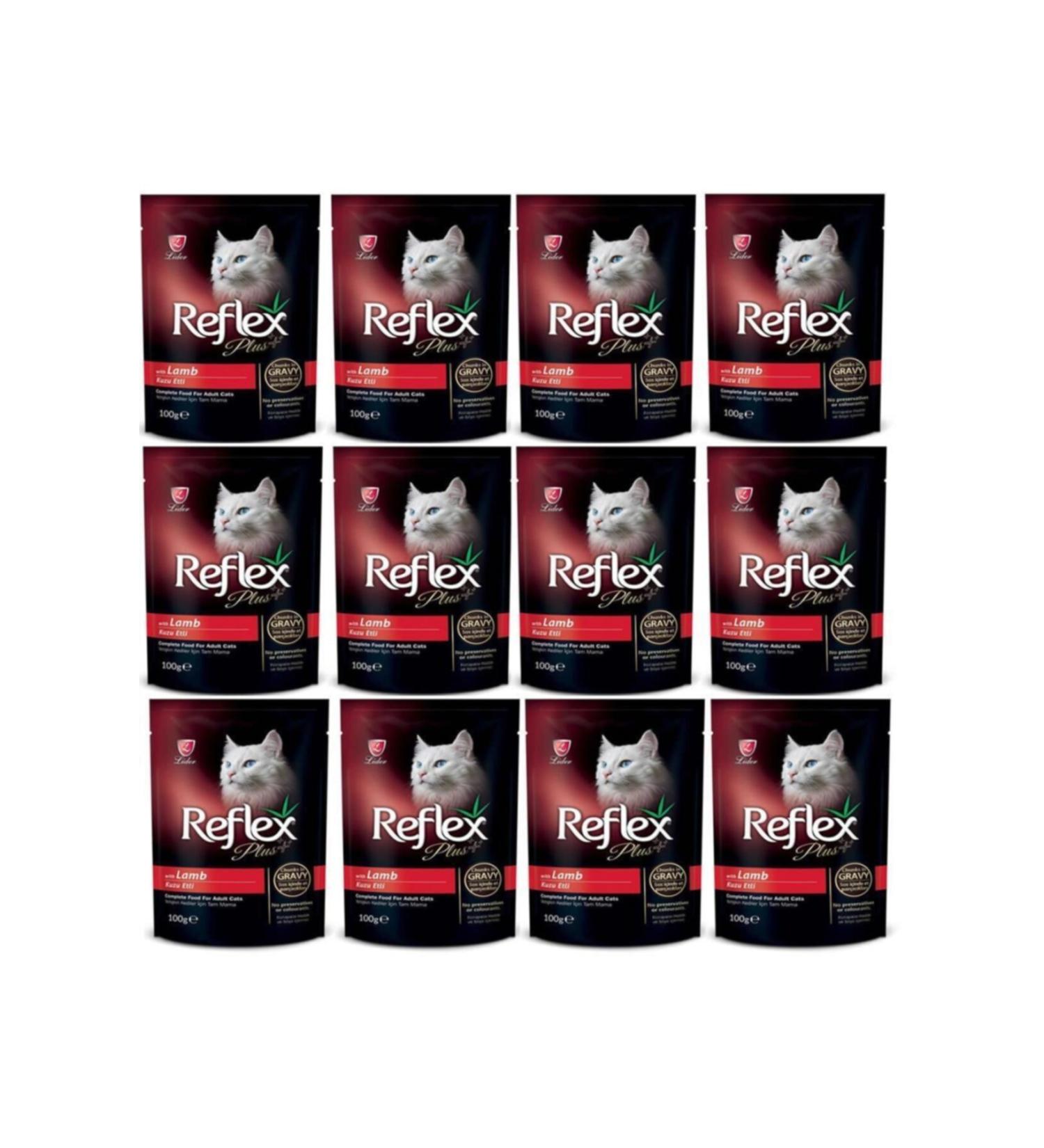 Reflex Lamb Meat Pounch Cat Canned Food 100 Gr 12 Pieces