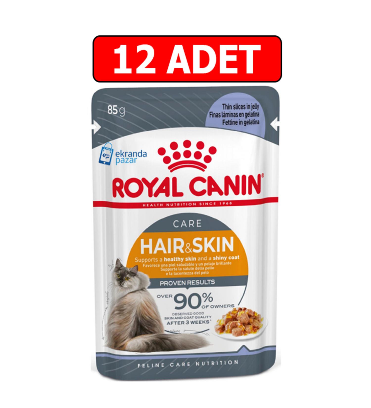 Royal Canin Royal Canin Hair Skin Cat Wet Food 85gr 12 Cat Canned Food Pouch