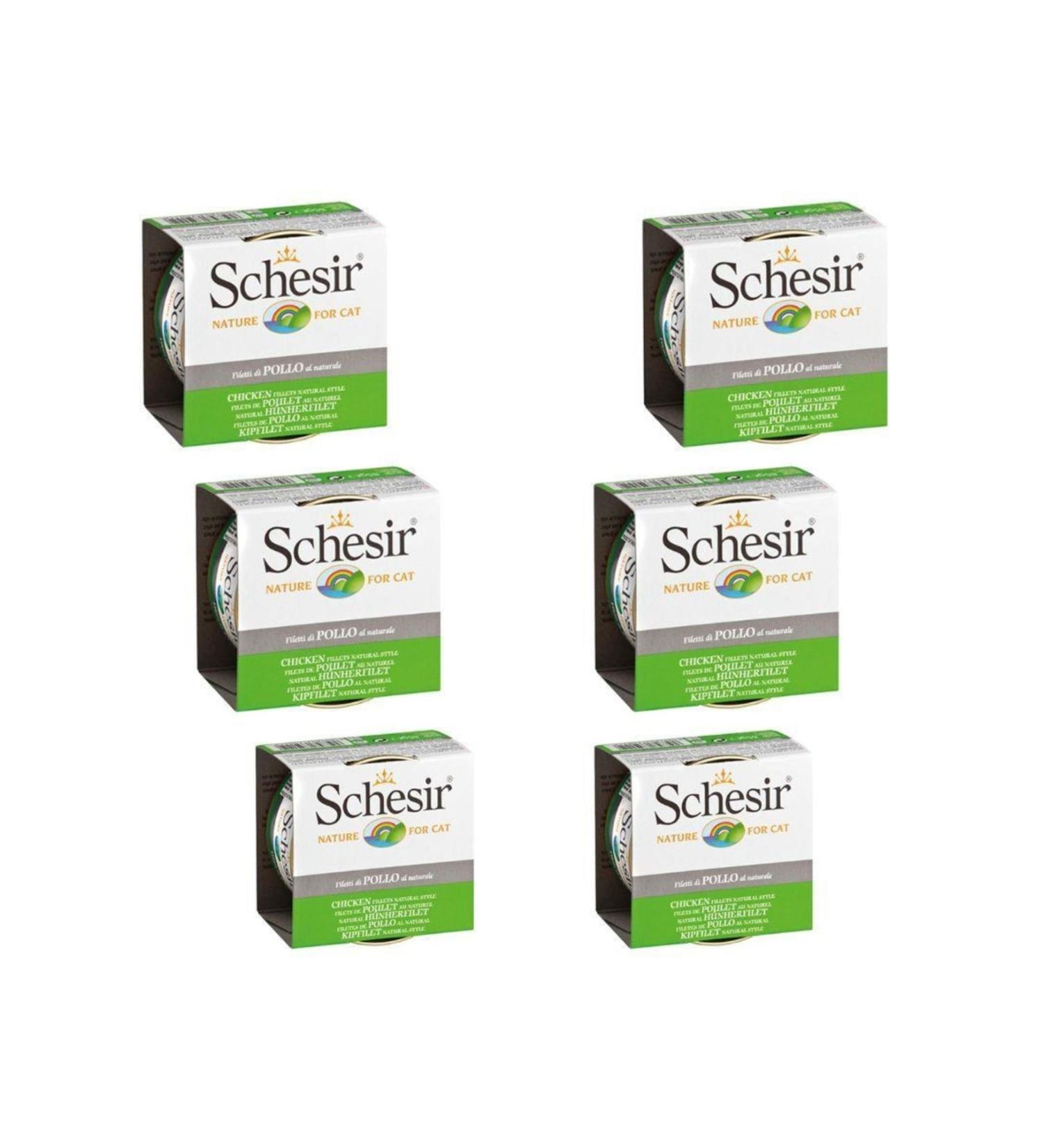 Schesir Chicken Adult Cat Canned Food 85 Gr X 6 Pieces