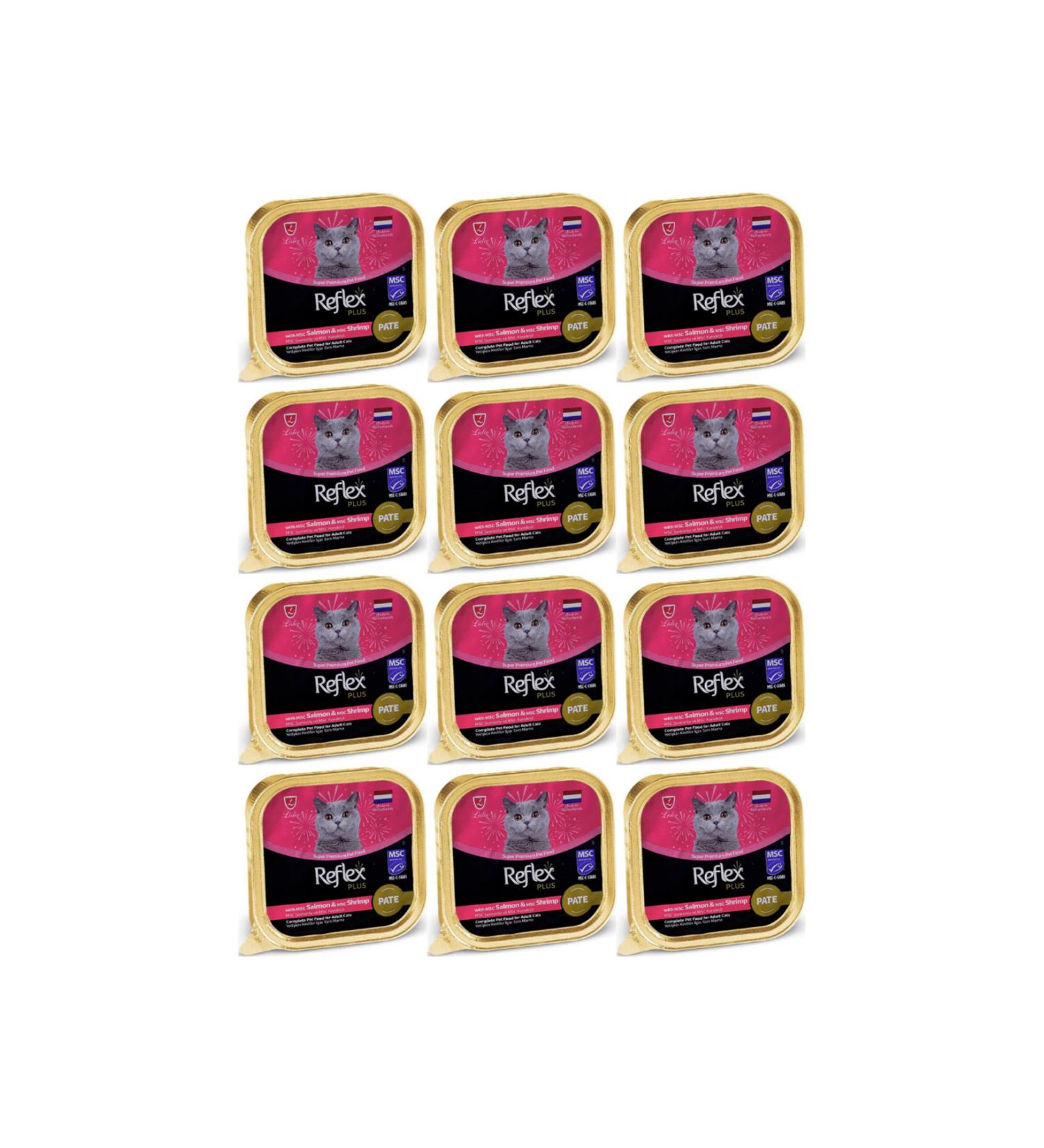 Reflex Adult Cat Canned Food with Salmon and Shrimp Paste 85gr - 12 Pieces