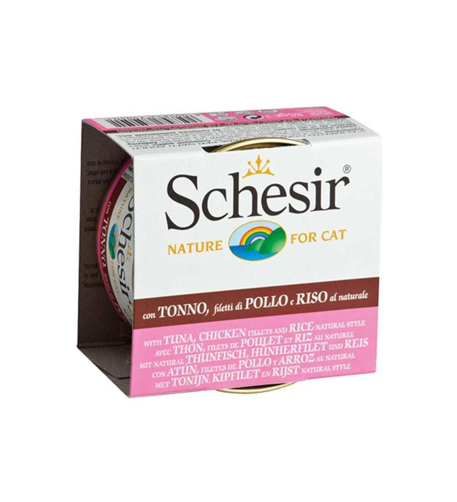 Schesir Tuna Chicken Rice Cat Canned Food 85 gr X 6 Pieces