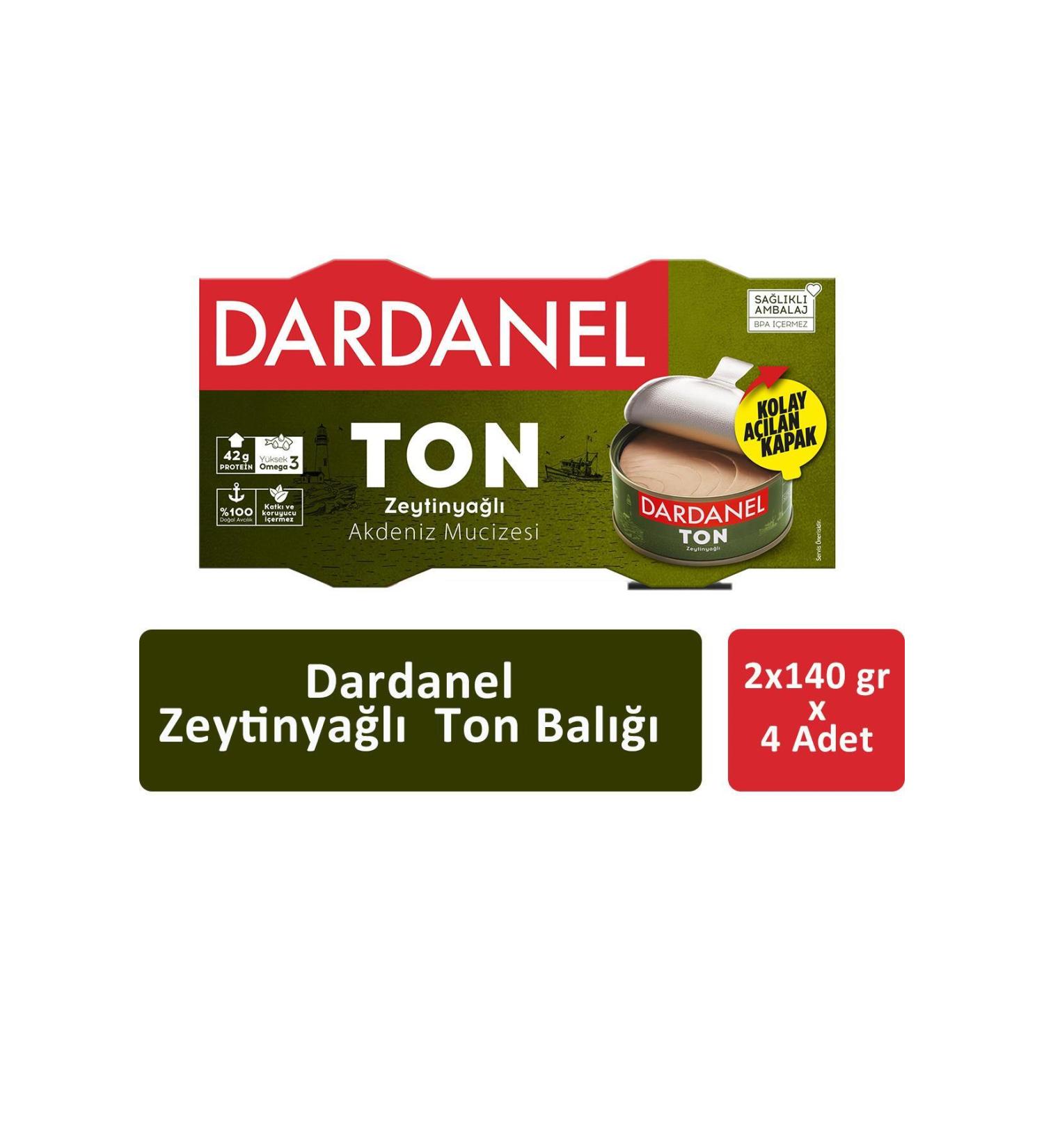 Dardanel Tuna in Olive Oil 2 x 140 gr x 4 Pieces