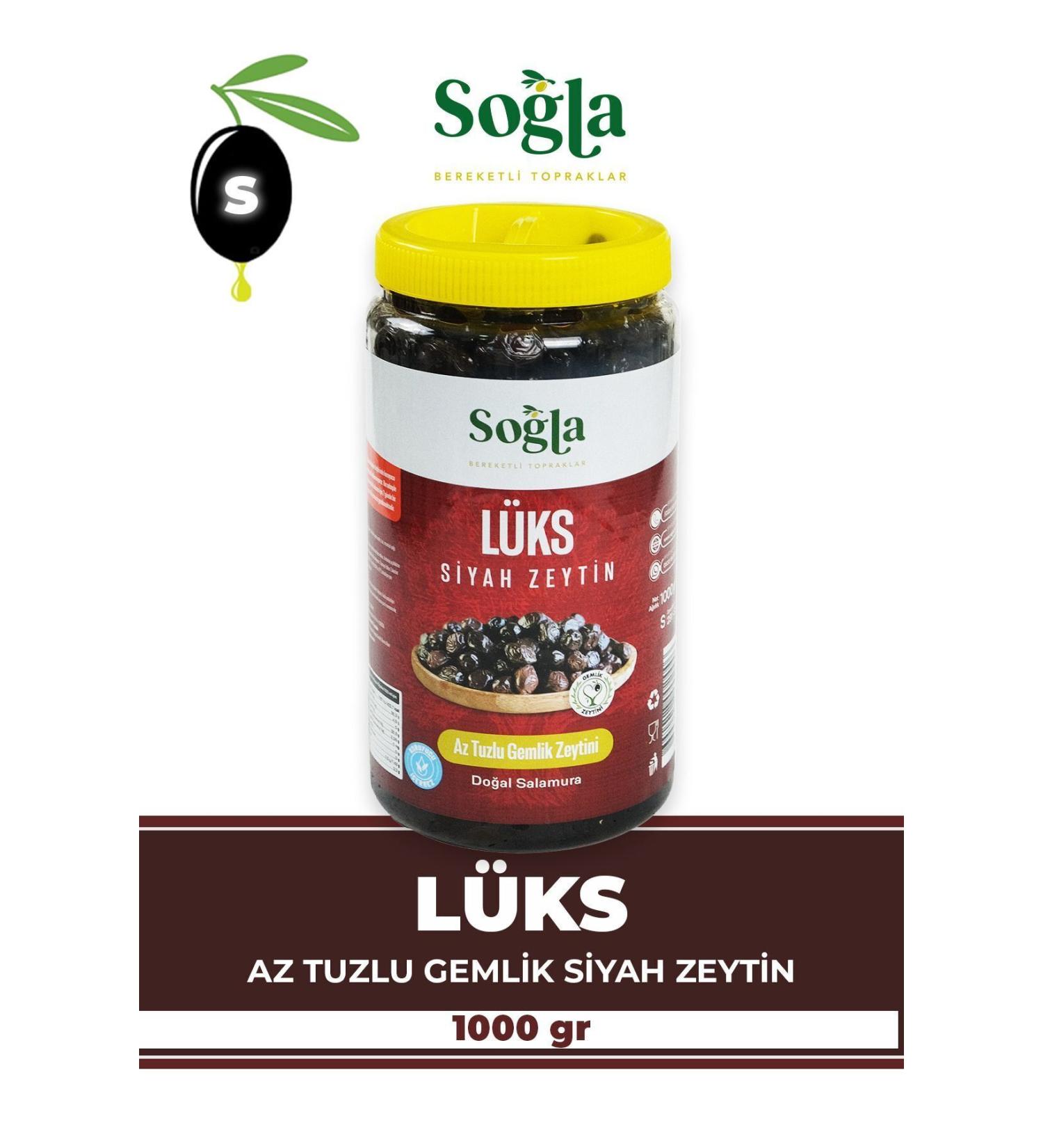 SO LA OLIVES Luxury Gemlik 291-320 Caliber Black Olives 1000gr