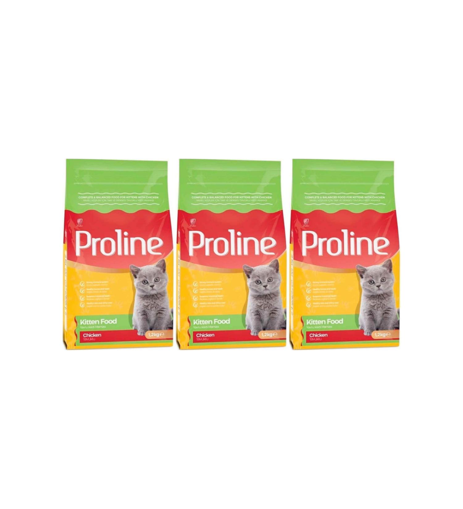 Proline Chicken Kitten Cat Food 1.2 kg - 3 Pieces