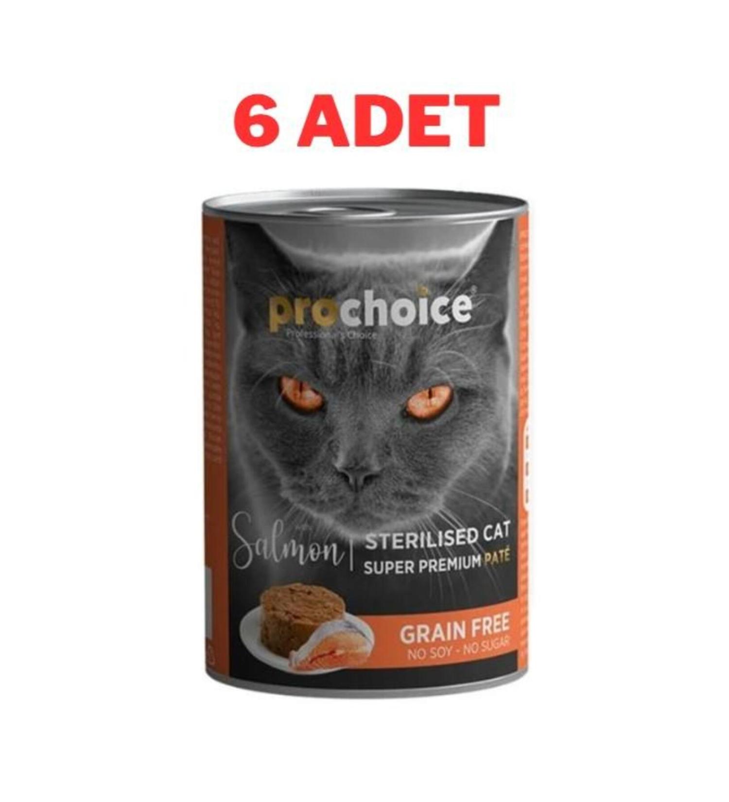 Pro Choice Adult Cat Sterilized Salmon Pate Canned Cat 6x400 Gr