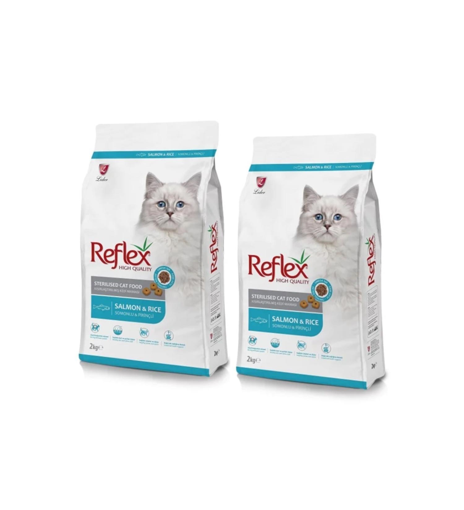 Reflex Sterilized Cat Food with Salmon and Rice 2 kg X 2 Pieces