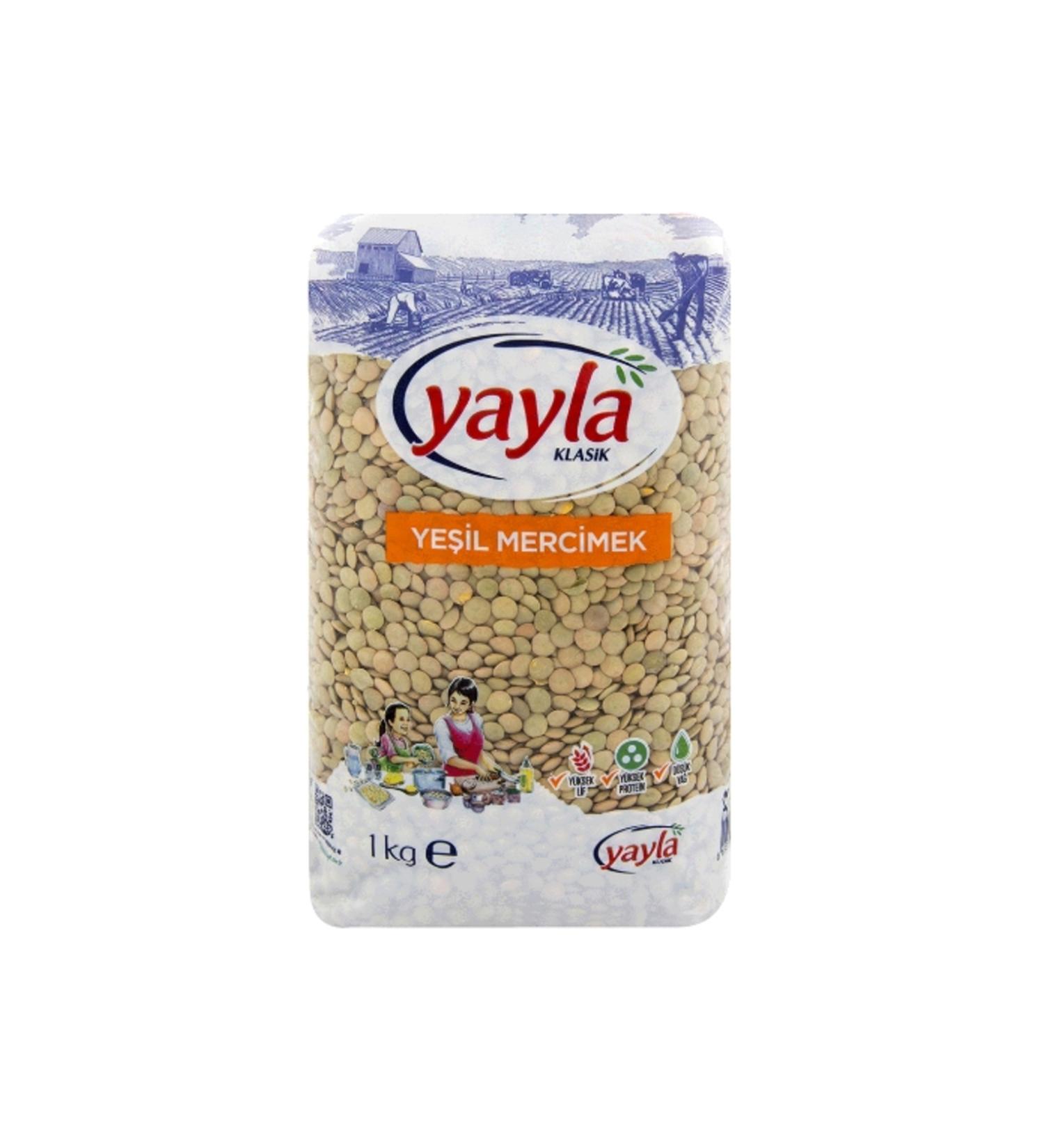 Yayla Legumes Yayla Green Lentils 2000 Gr. (LEGUMES) (12 PIECES)