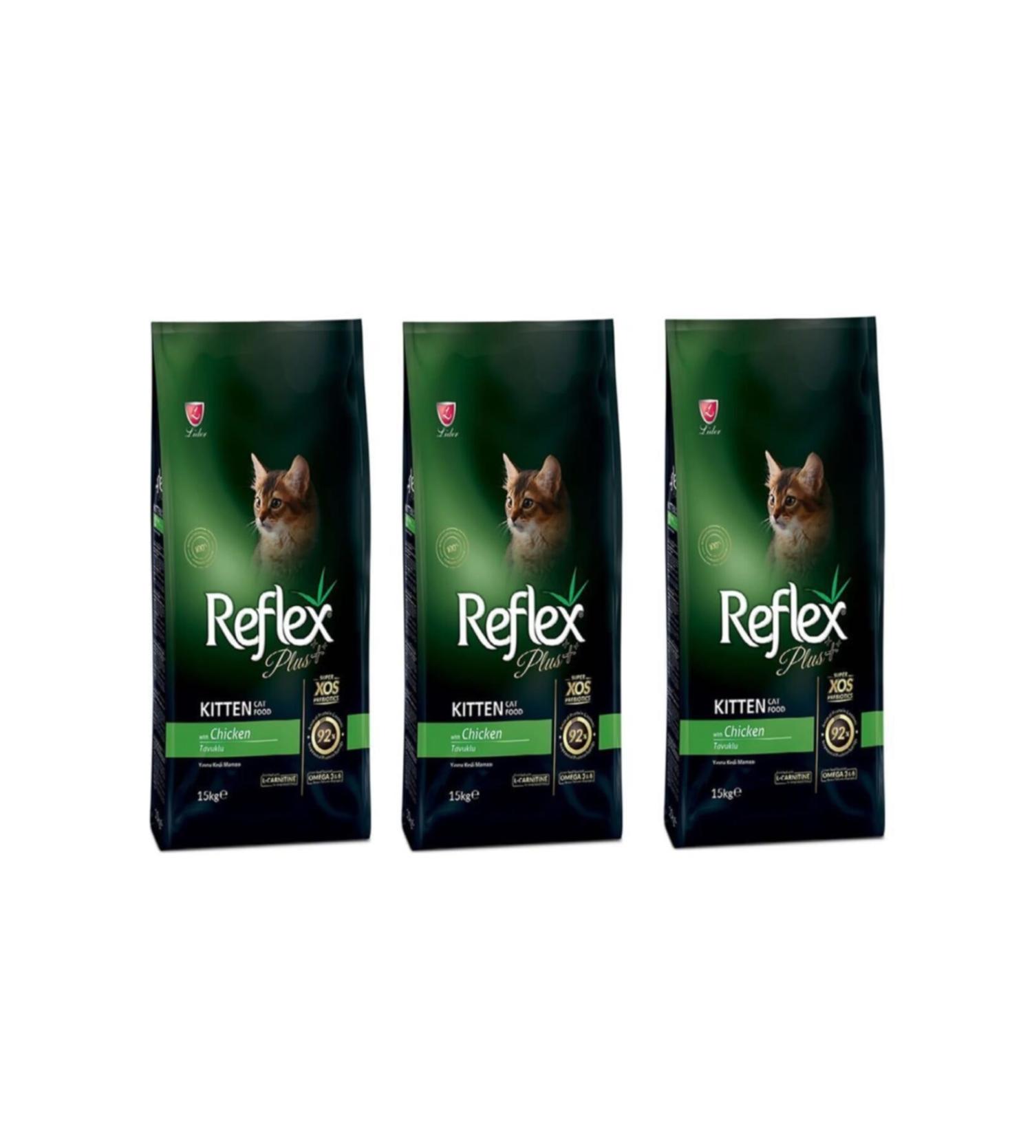 Reflex Plus Chicken Kitten Cat Food 1.5 Kg Set of 3
