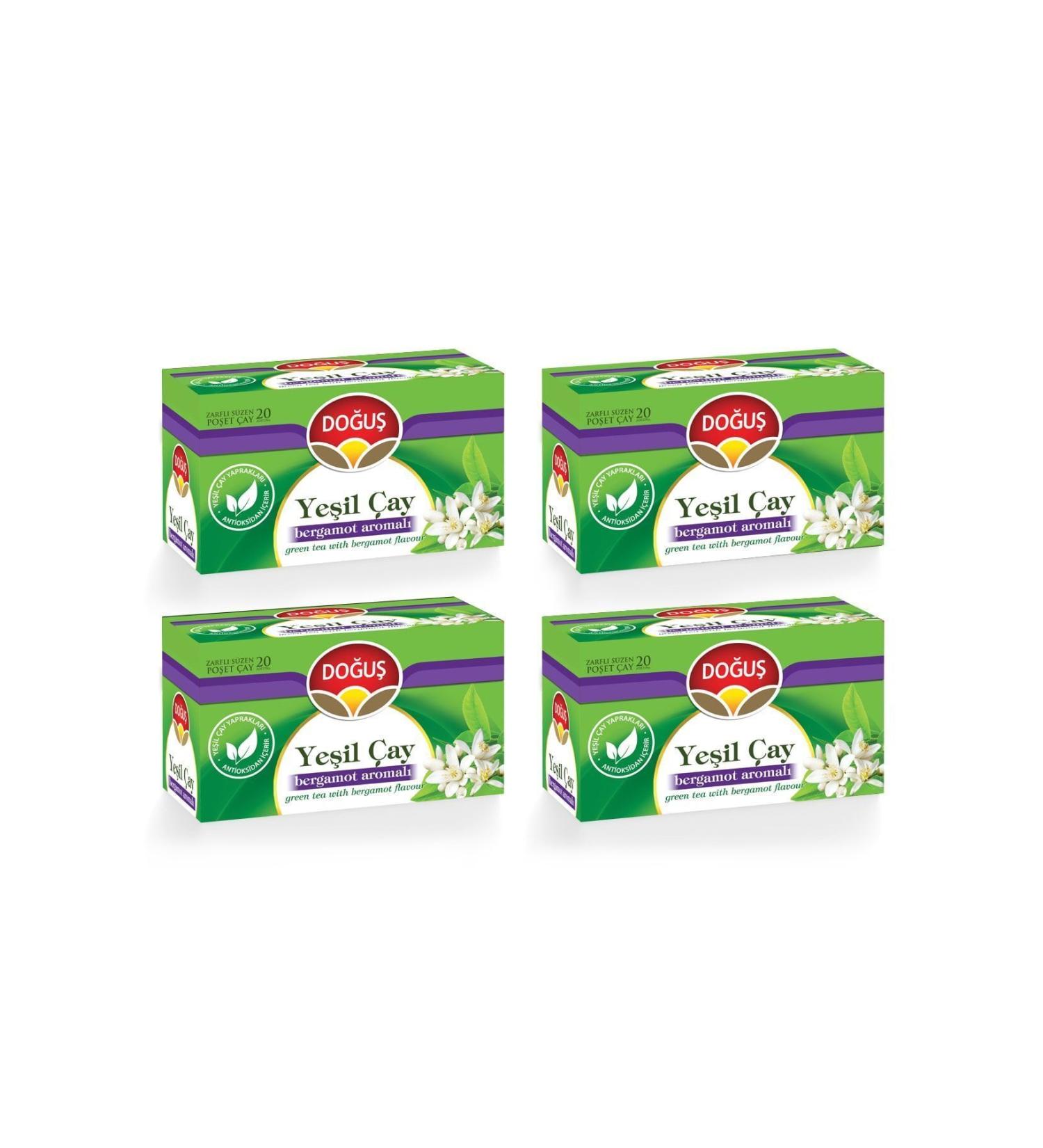 Dogus Bergamot Green Tea S.poset 20*1.75gr X 4 Pieces