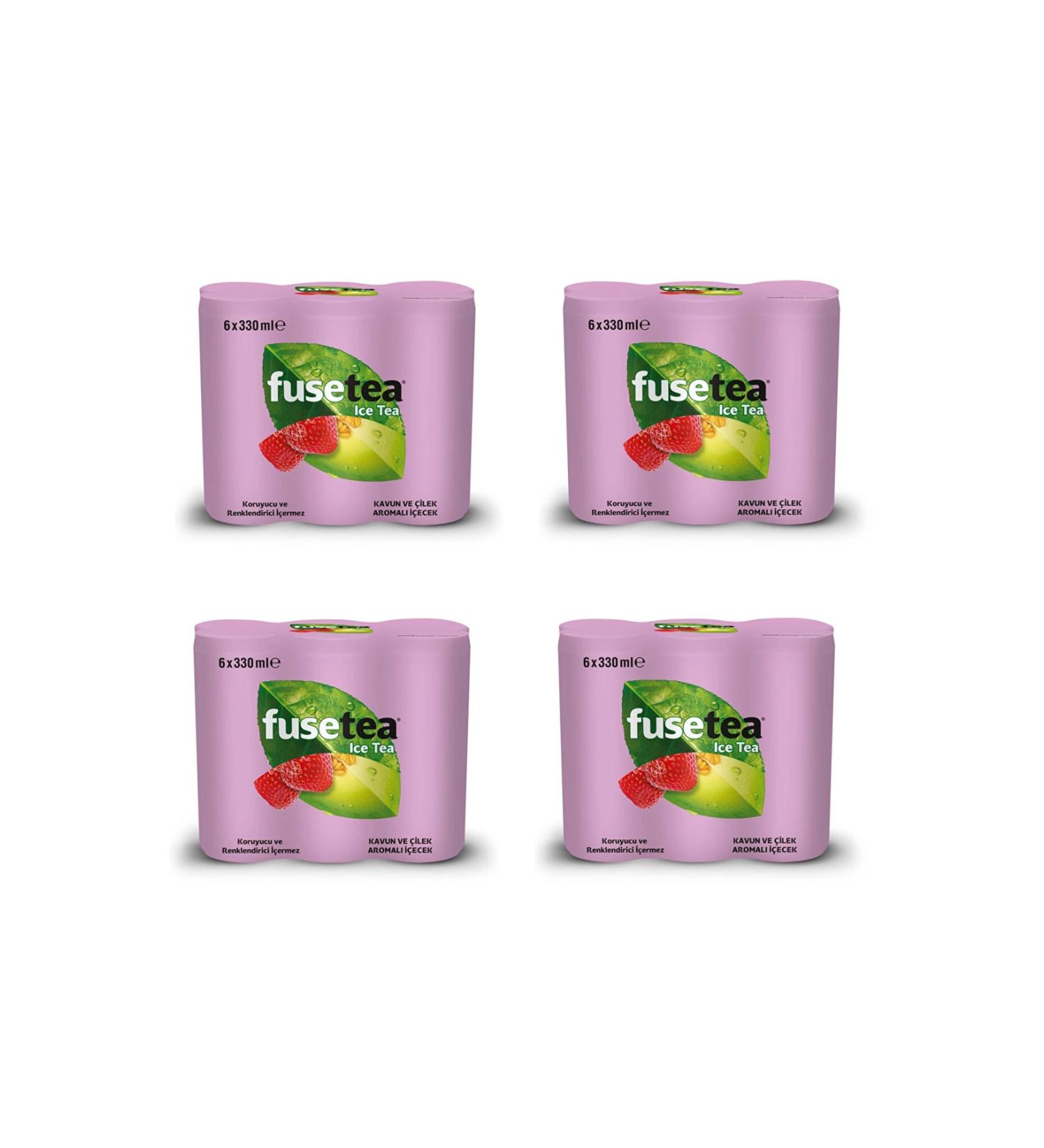 Fuse Tea Melon and Strawberry Flavored Drink Iced Tea 1 Liter X 6 Pieces
