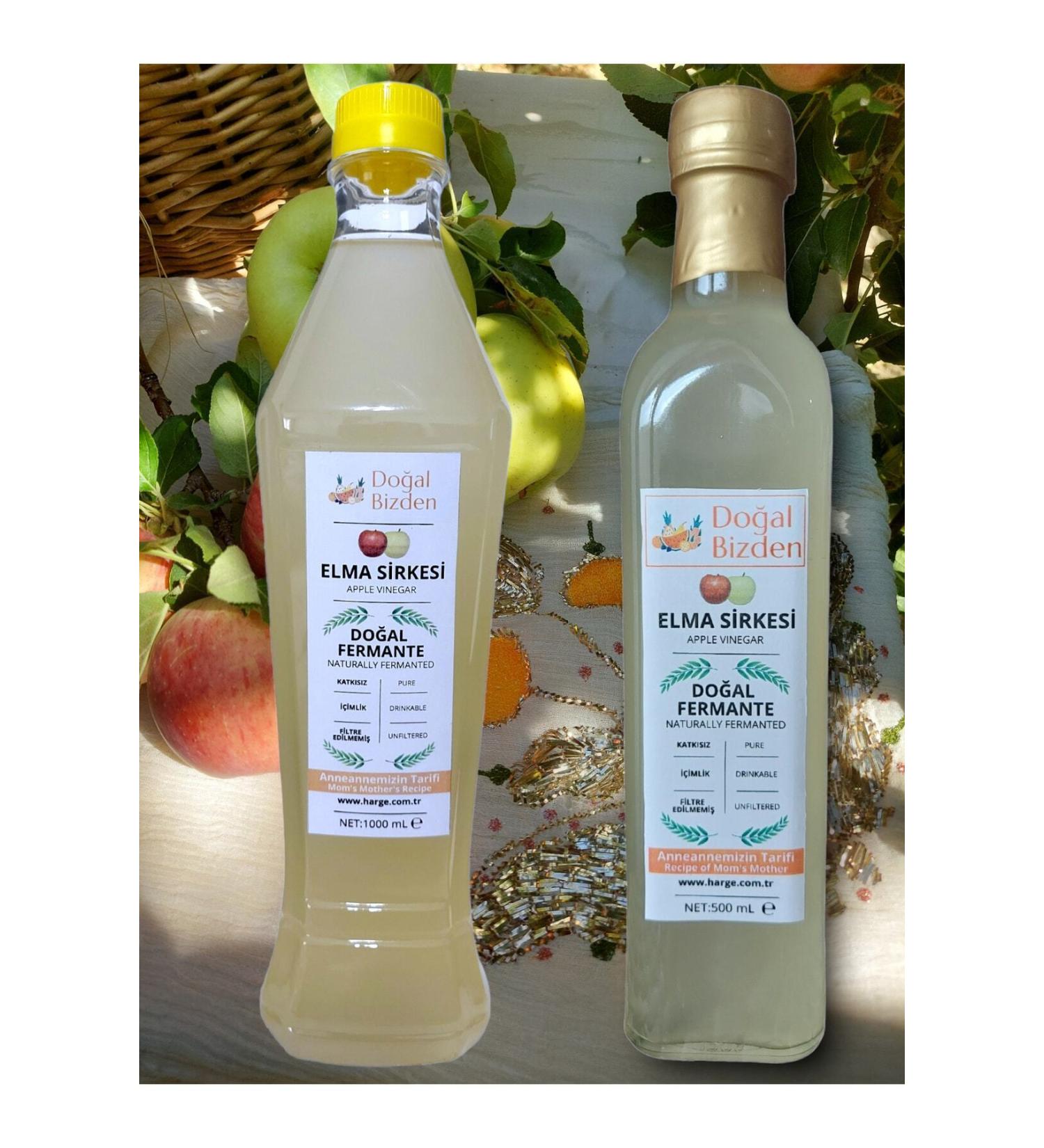 HARGE Natural Fermentation Apple Cider Vinegar Soft Drink 1000ml Pet + 500ml Glass