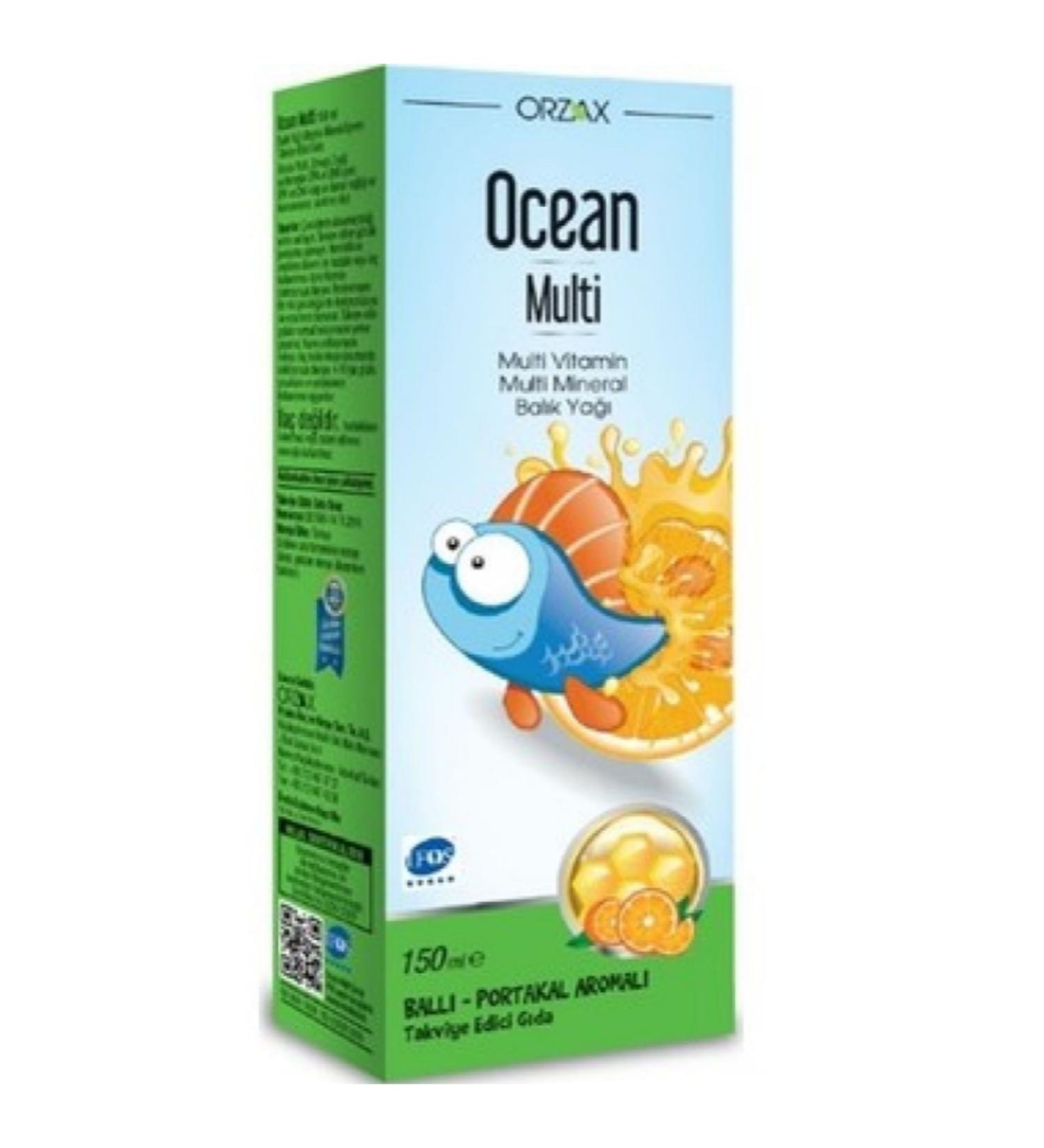 Ocean Orzax Ocean Multi Syrup 150 ml - Honey Orange
