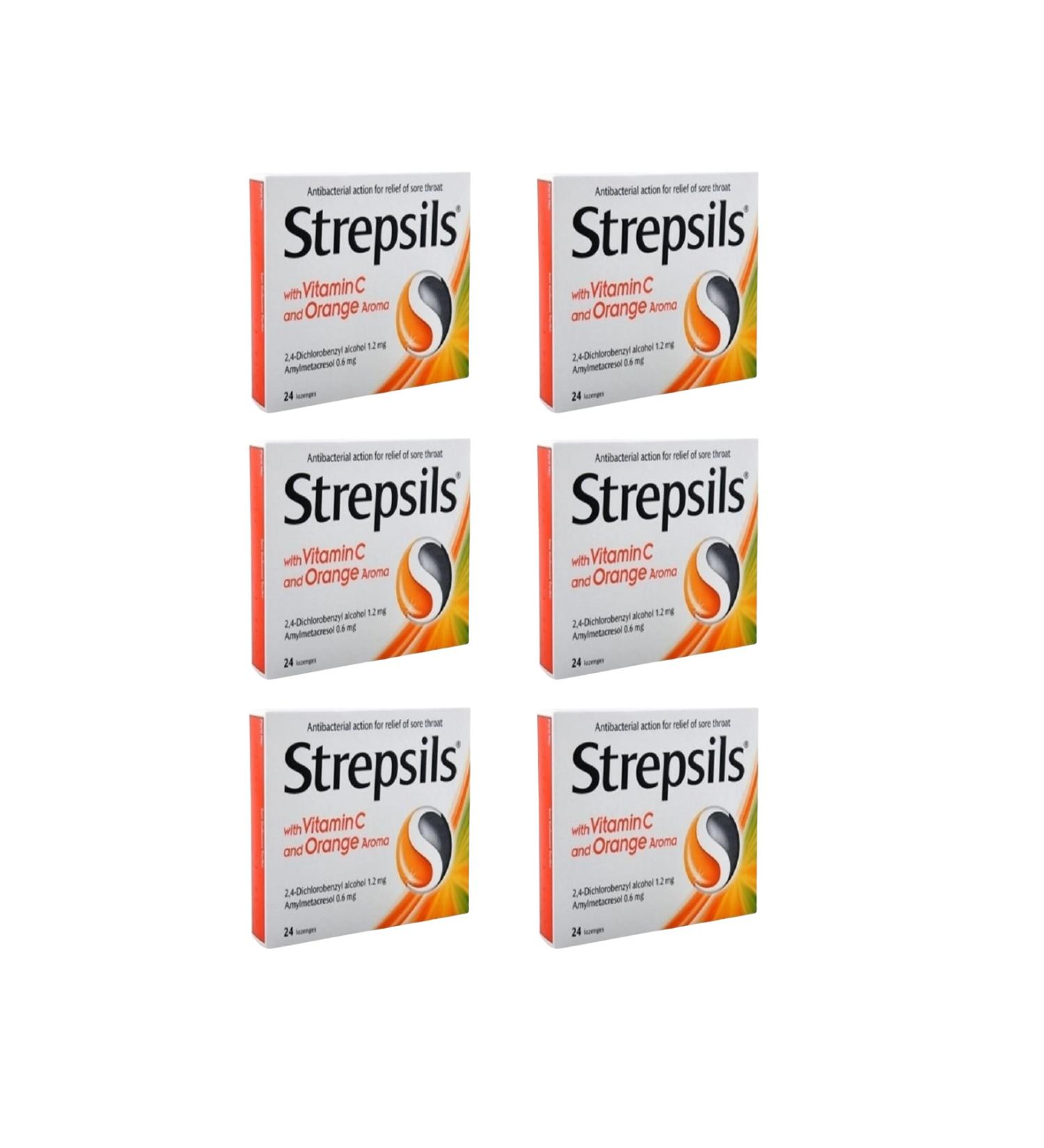 Strepsils Strepsils Vitamin C & Orange Flavored Pastilles (6 Pieces)