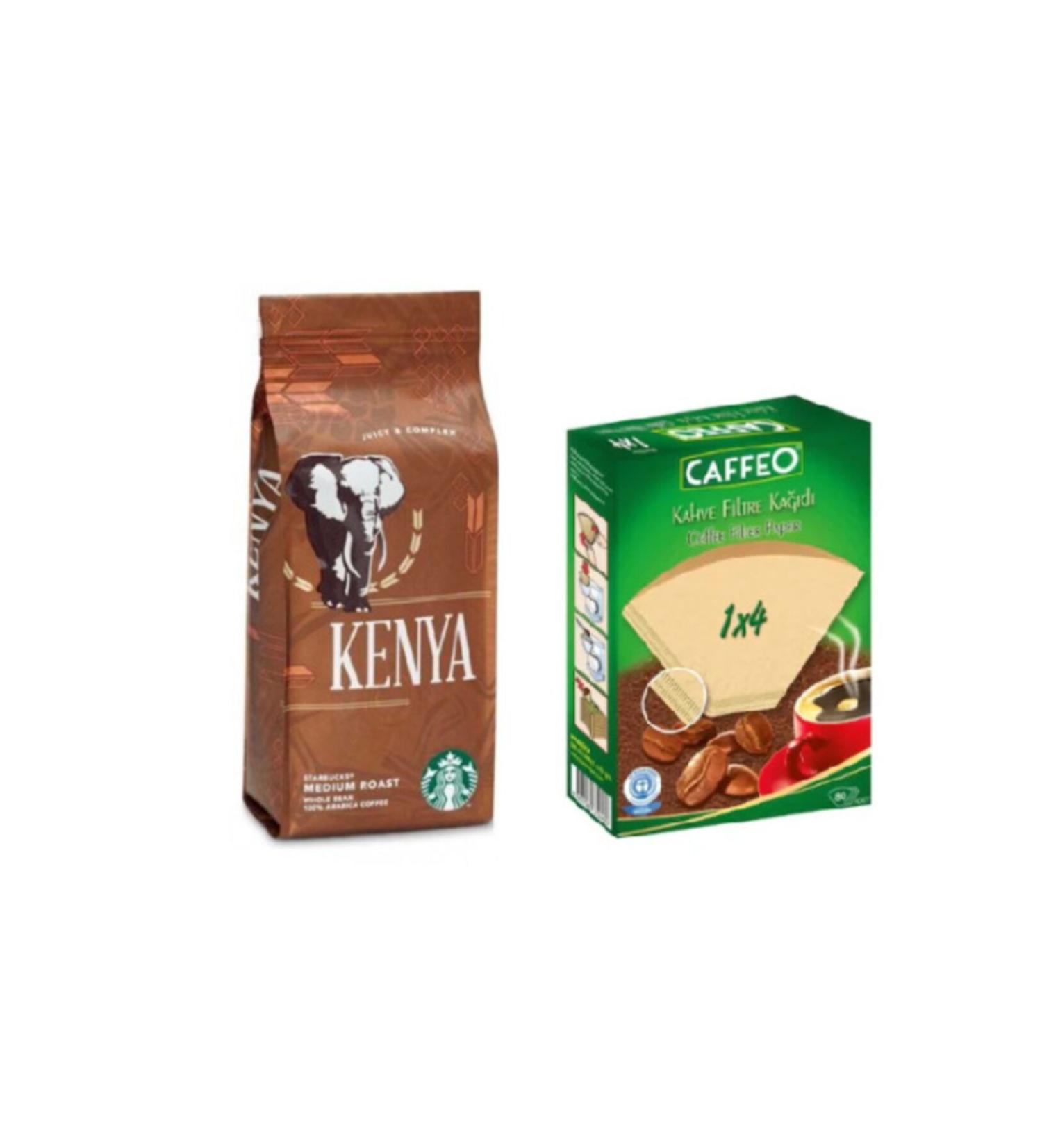 Starbucks Caffe Kenya Filter Coffee 250gr + Coffee Filter Paper No 4/80li
