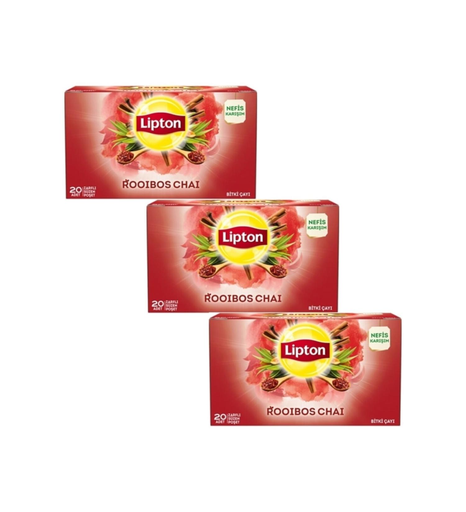 Lipton Rooibos Chai (Winter Tea) 20 Pieces X 1.4 Gr Set of 3 - Buy Online on GoSupps.com