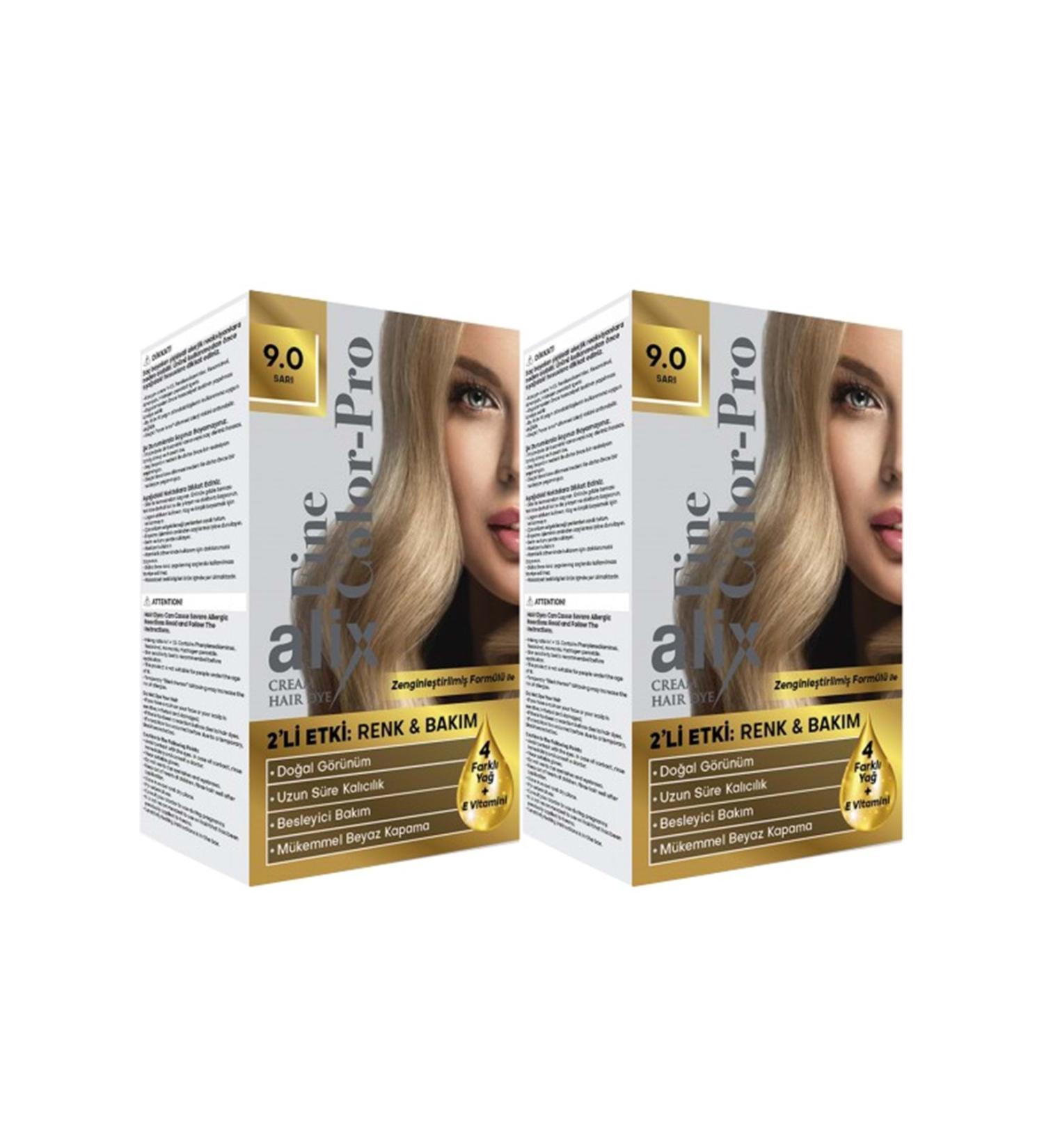 Alix (STD) Alix 50ML Kit Hair Dye 9.0 Yellow (Set of 2) (SINGLE)