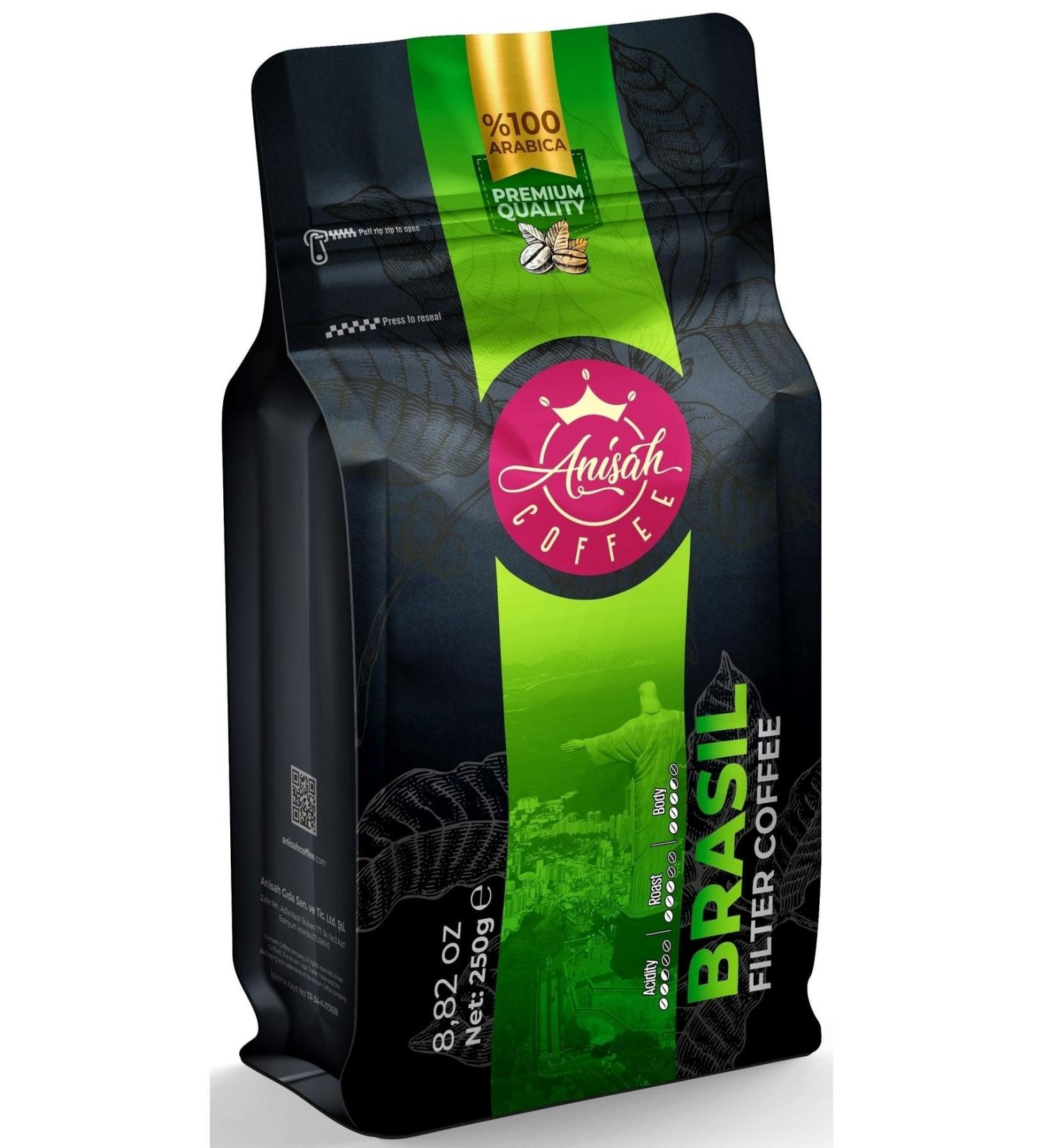 Anisah Coffee Brazilian Santos Bean Filter Coffee 250 Grams