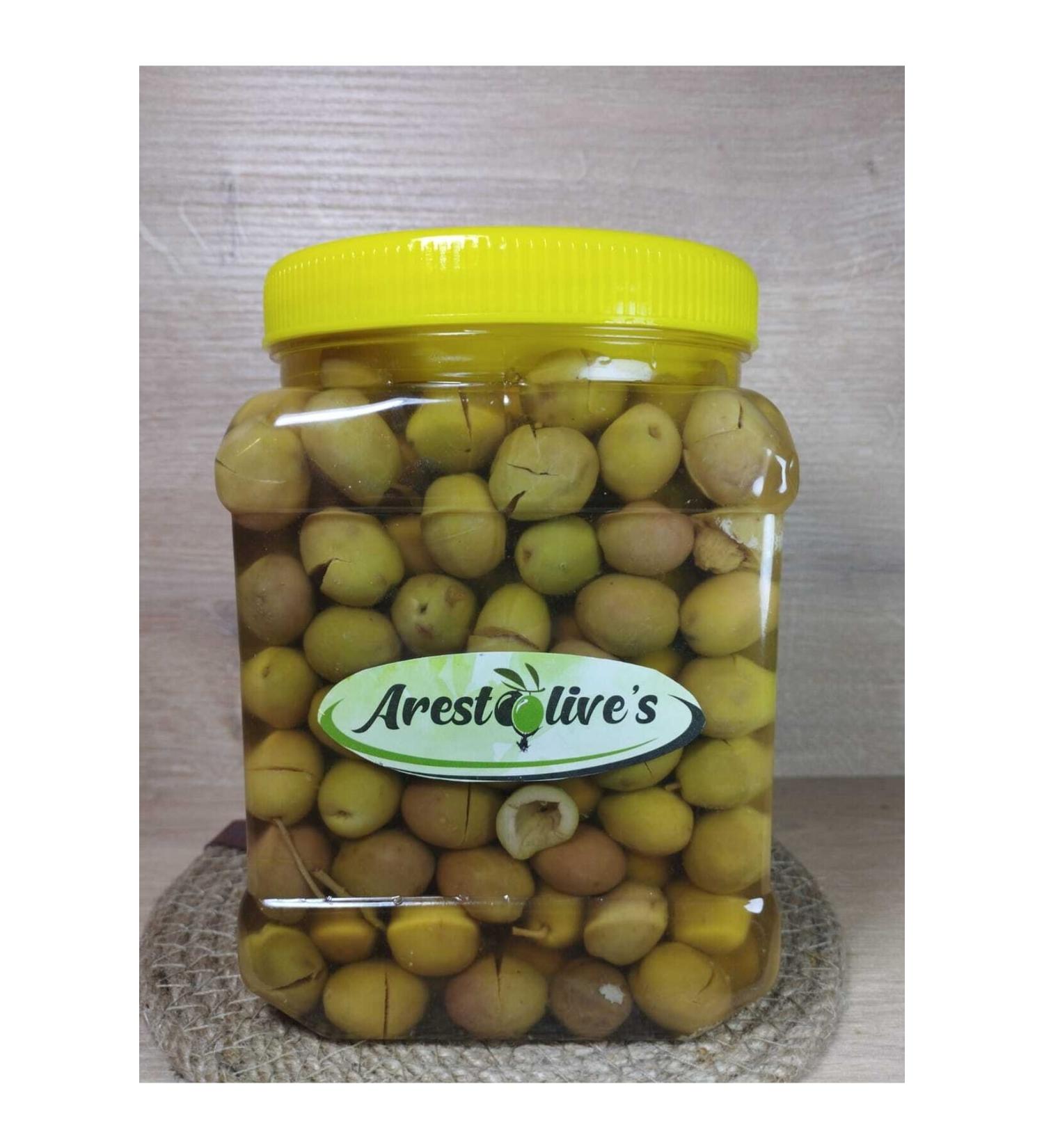 Arestoolives Edremit Crispy Cracked Green Olives 1 Kg