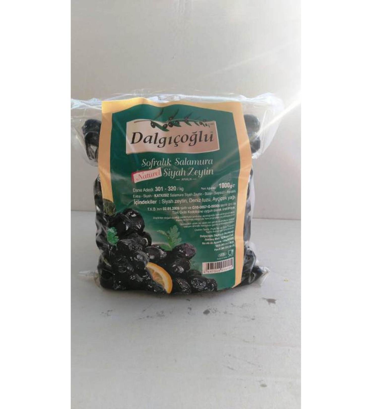 Dalg o lu Black Olives Less Salty Hard Large Fleshy Jumbo Luxury 1 kg Vacuum Package
