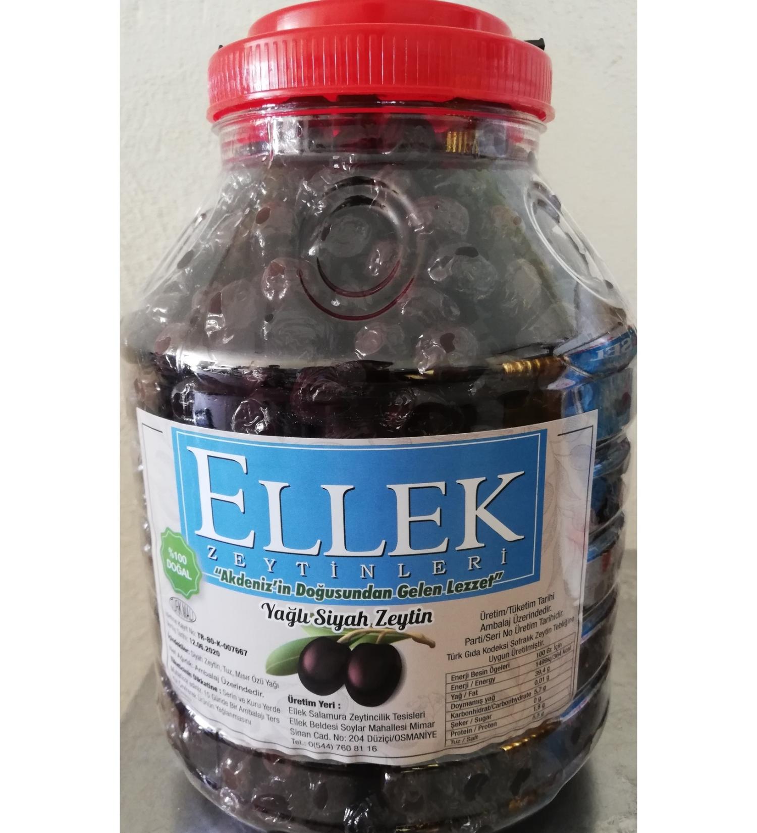 ELLEK OLIVE OLIVE OILS 3 Kg. Large Black Olives 100% Natural (260-290 CALIBER) - Buy Online on GoSupps.com