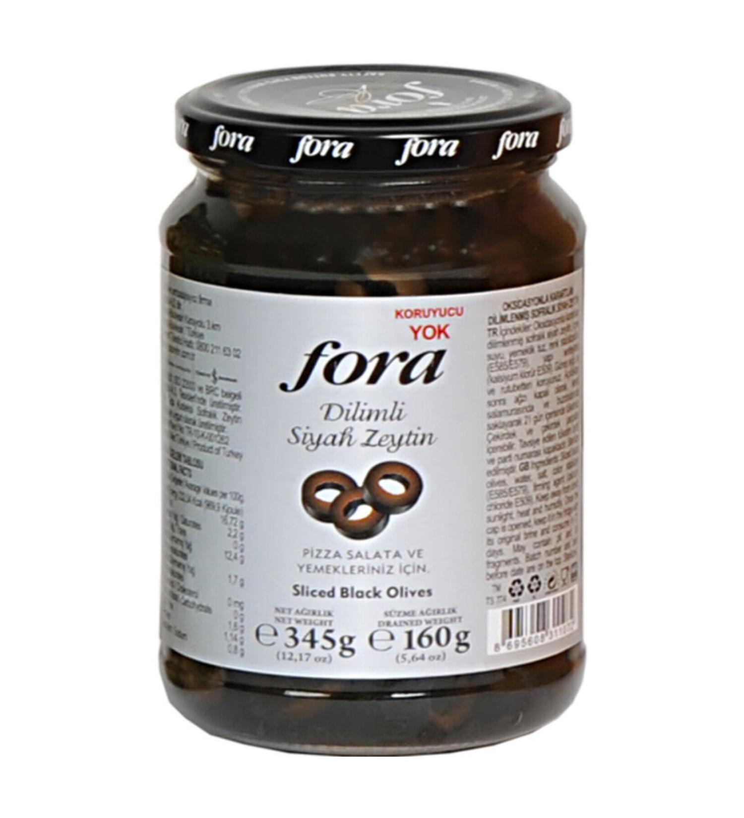 FORA Sliced Black Olives 160 Gr (5 PIECES)