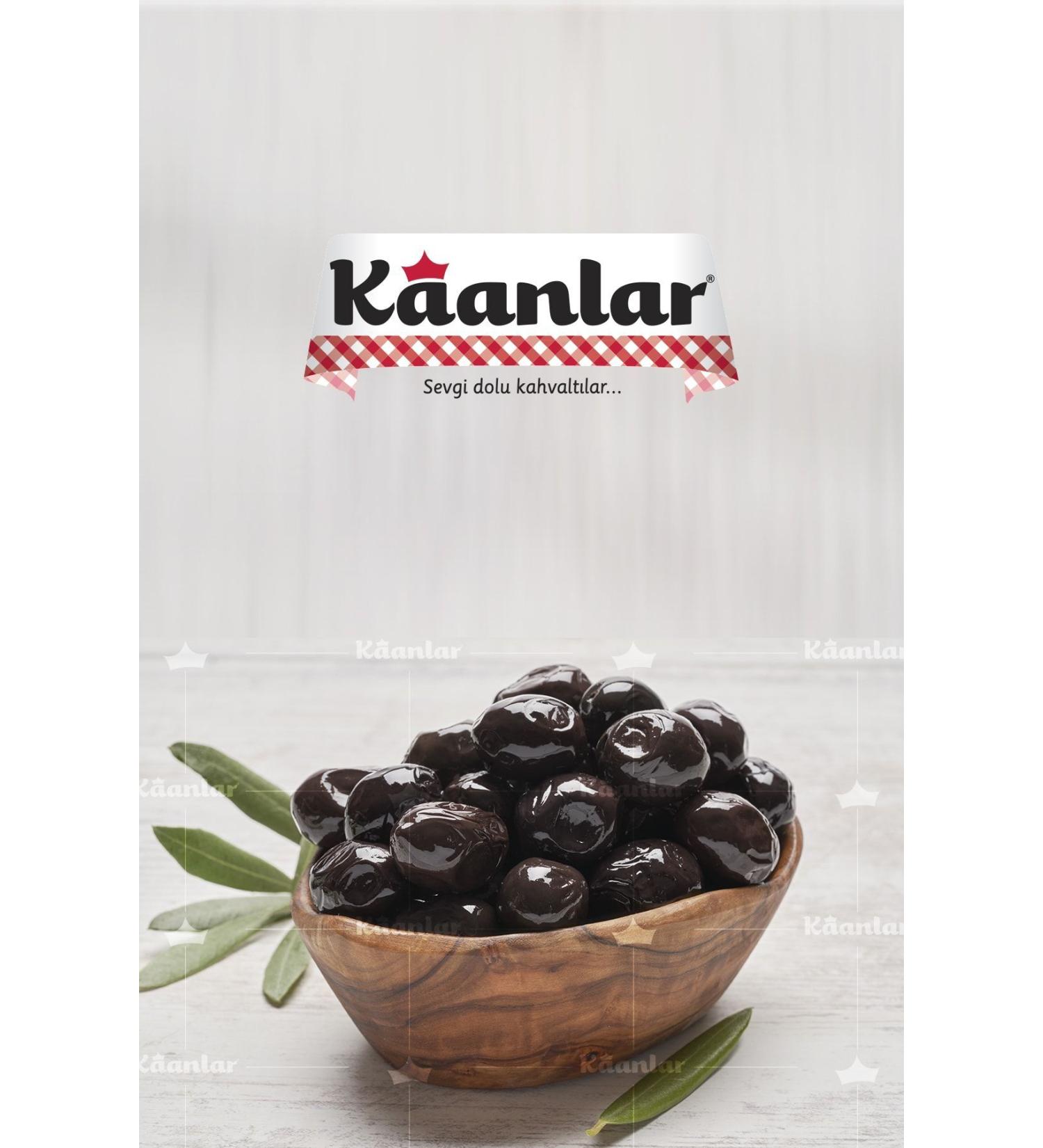 Kaanlar Natural Brine Oil Black Olives Premium 1000 gr (201-230)