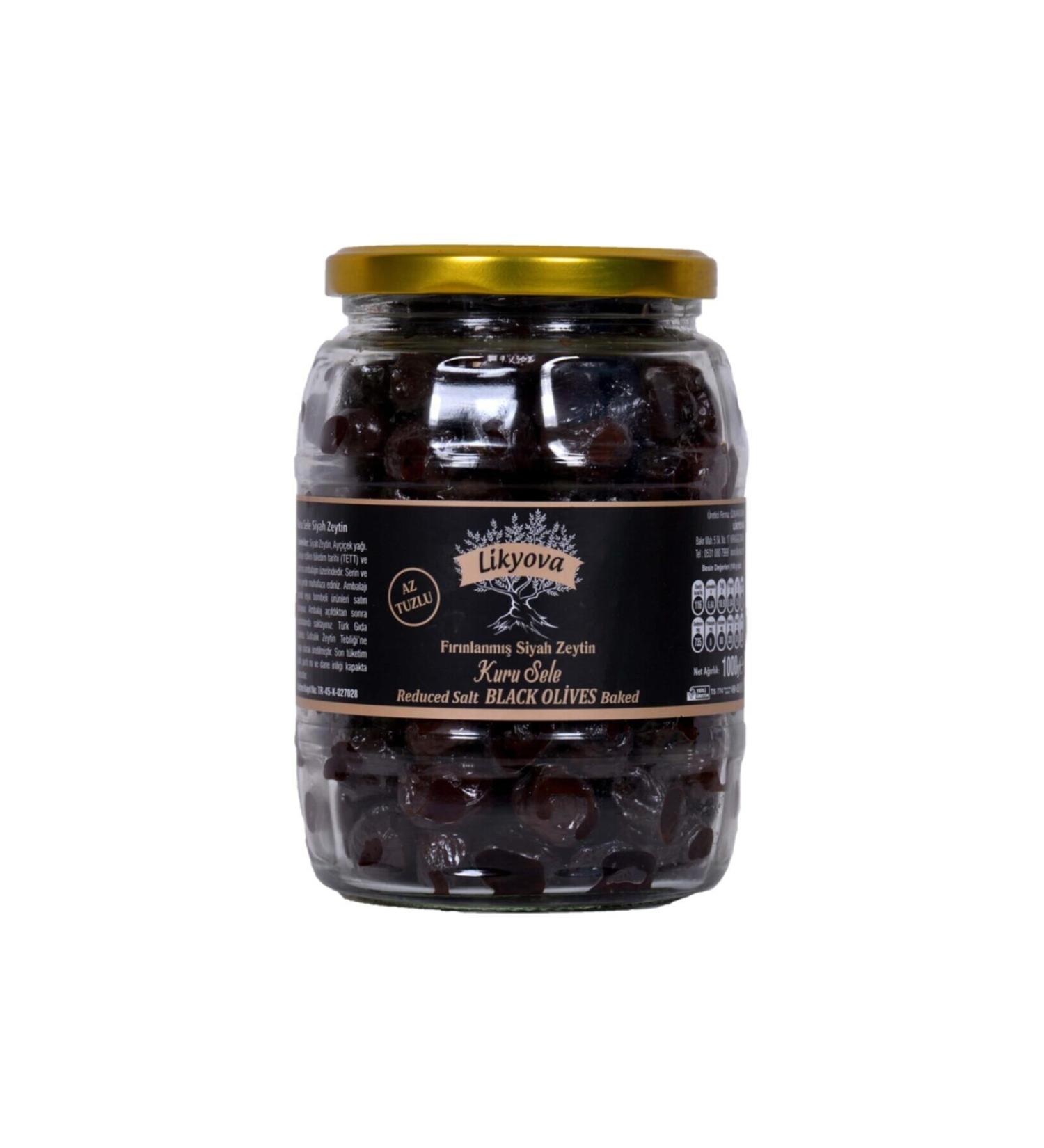 Likyova Lightly Salted Dry Black Olives 1kg Roasted - New Crop