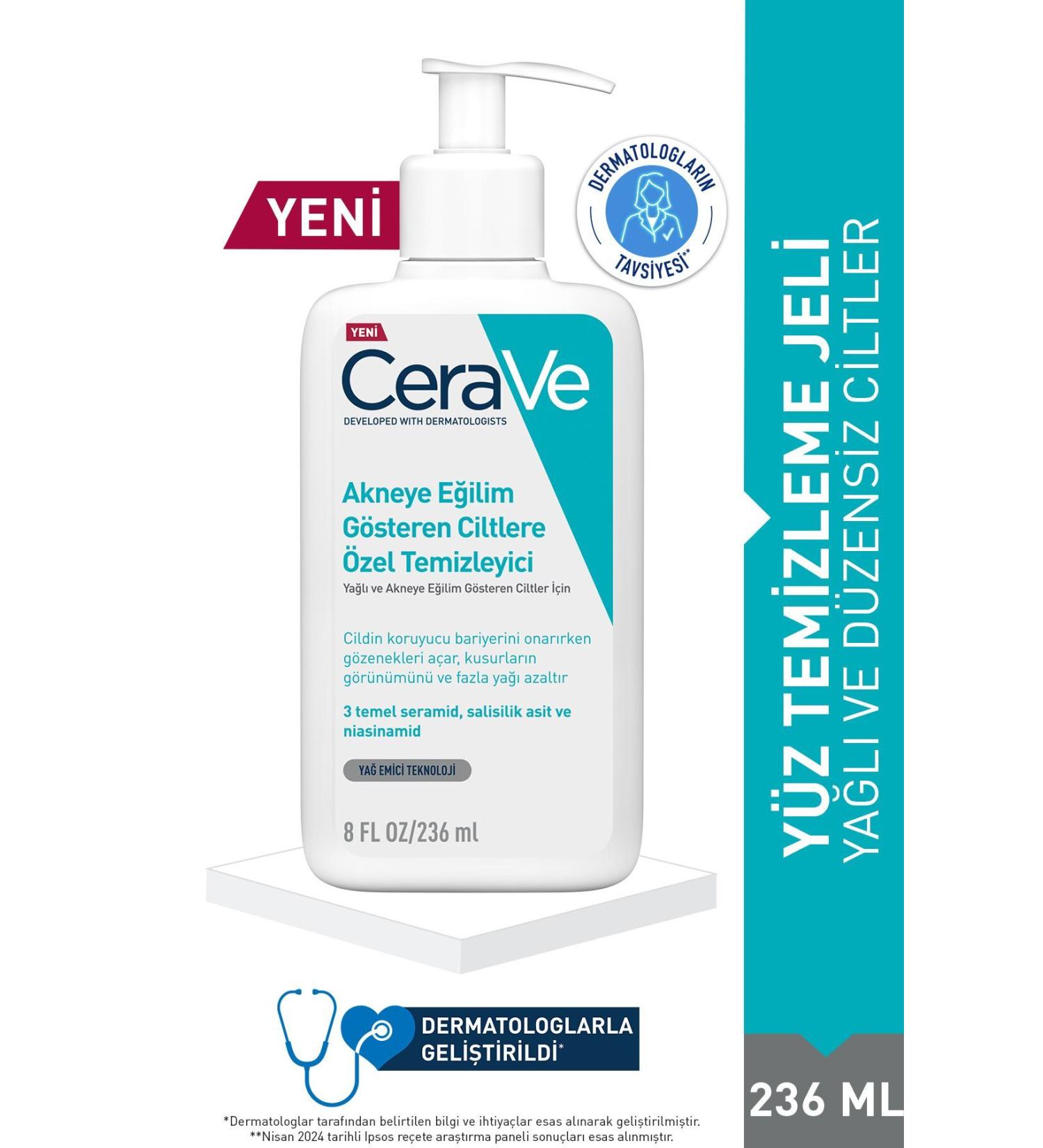 CeraVe Anti-acne Facial Cleansing Gel 236 Ml - Buy Online on GoSupps.com