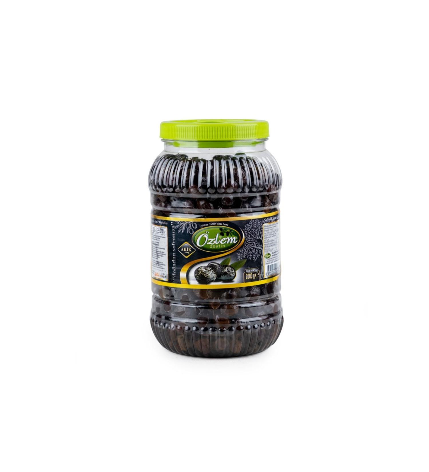 Ramiz Edremit Type Large Size Less Salty Akhisar Black Round Olives 1 KG.
