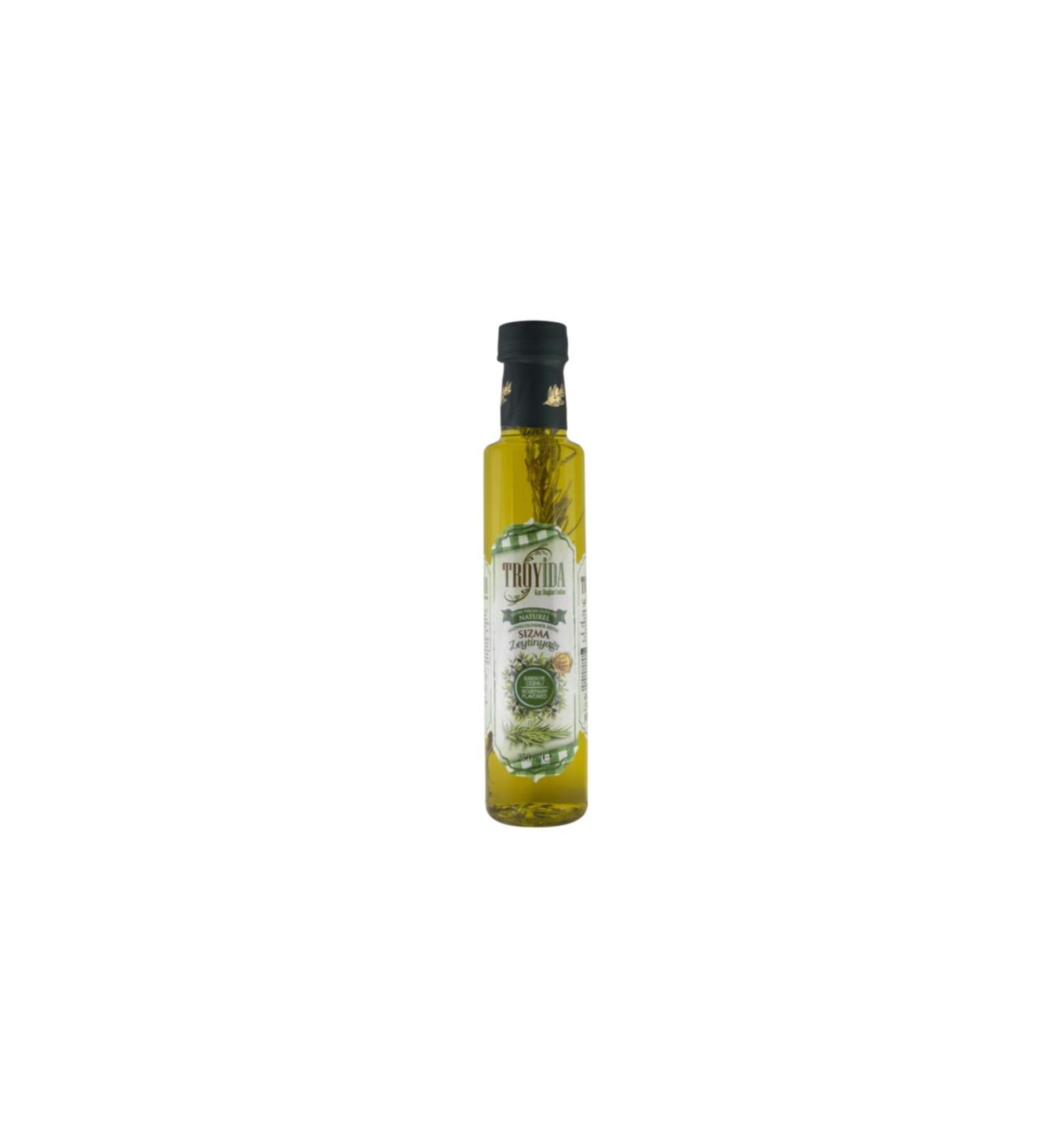 Troyida Rosemary Flavored Extra Virgin Olive Oil Glass Bottle 250 Ml