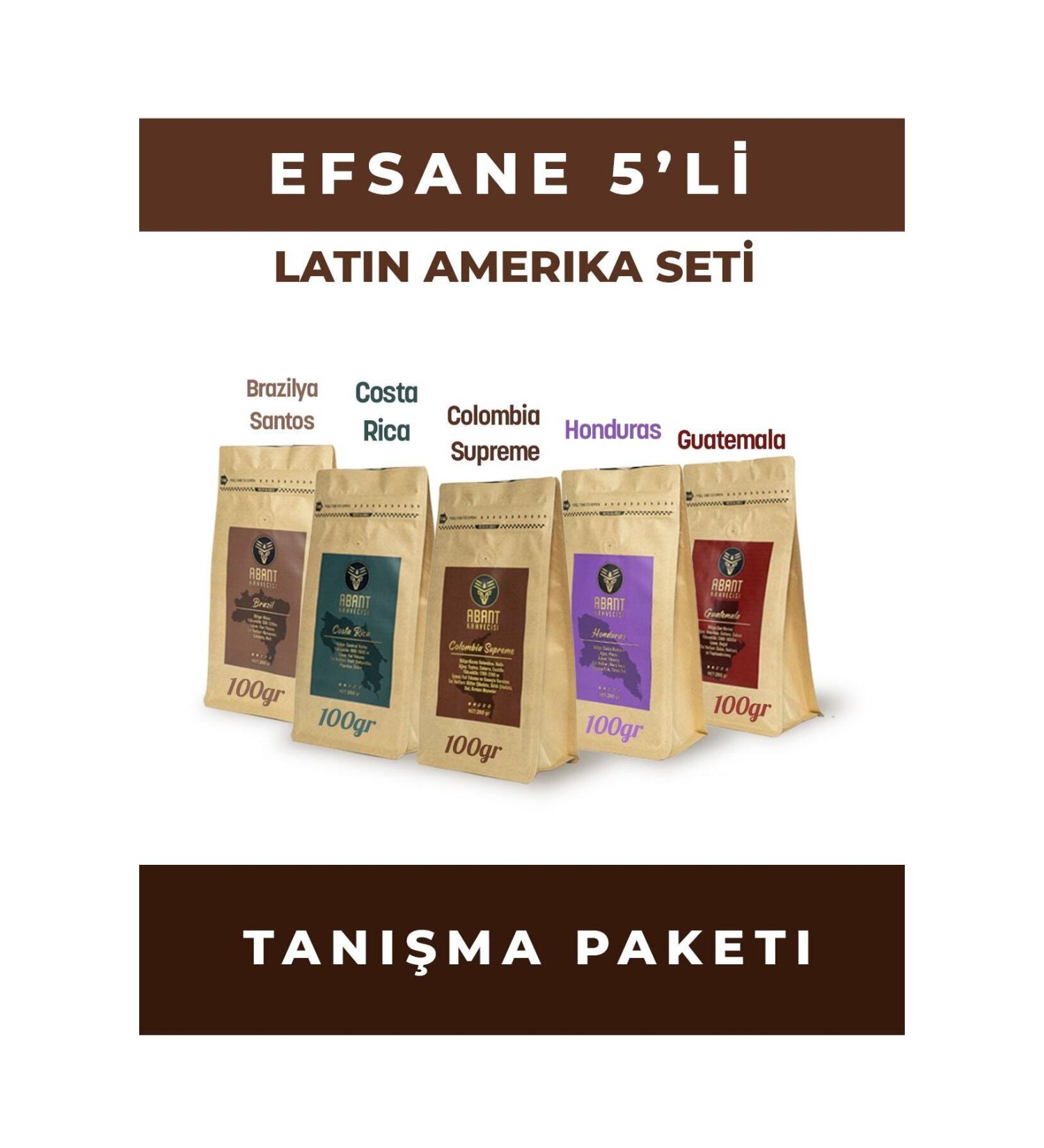 Abant Kahvecisi Latin American Specialty Ground Coffee Introduction Set (5x100gr)