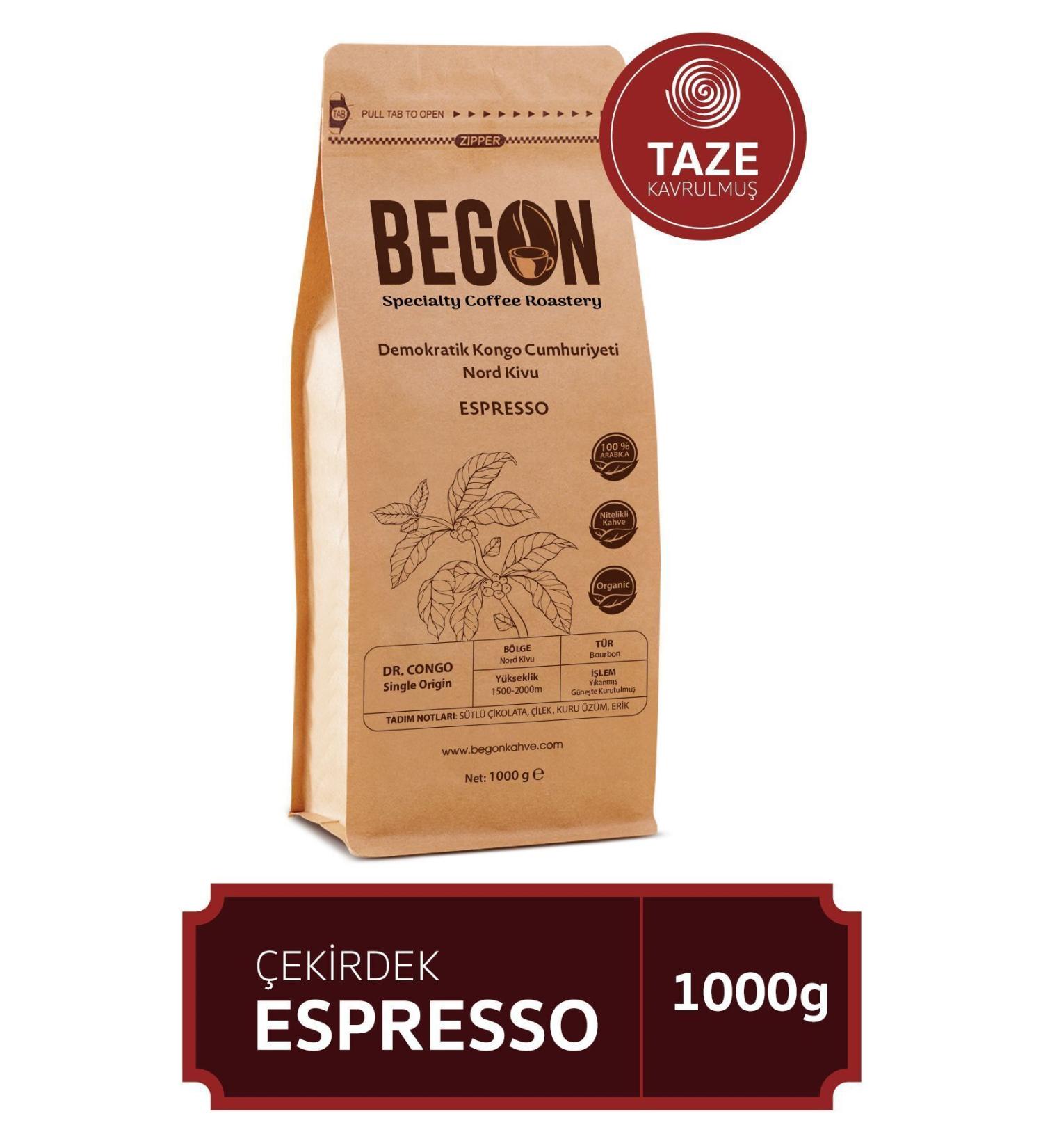 BEGON Nord Kivu Premium Espresso (BEANS) Coffee 1000g