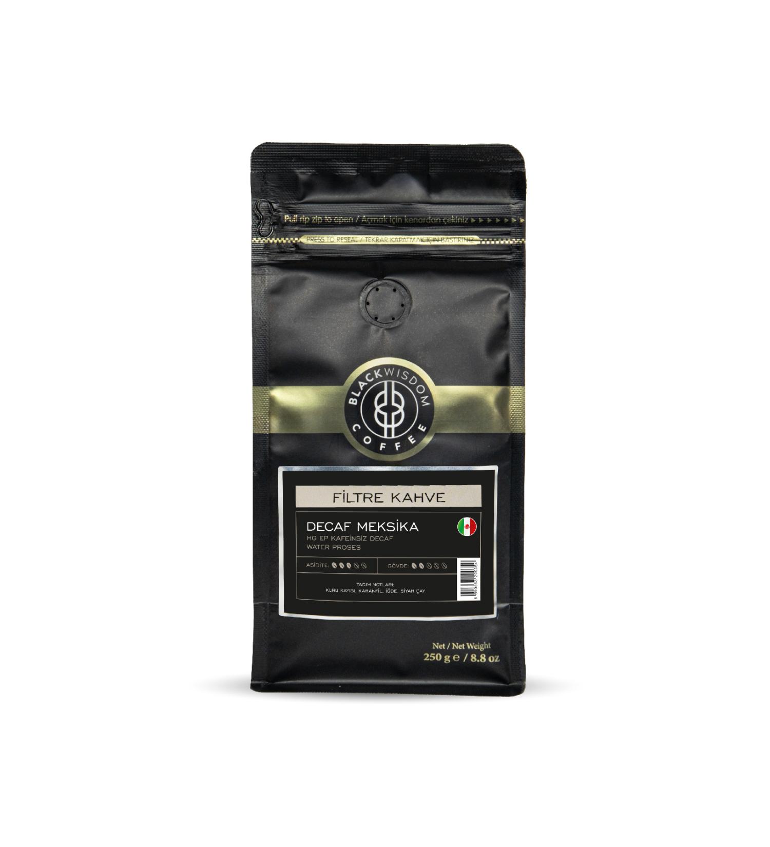 Black Wisdom Decaf Mexico - Hg Ep Decaf Water Process Filter Coffee 250g - Buy Online on GoSupps.com